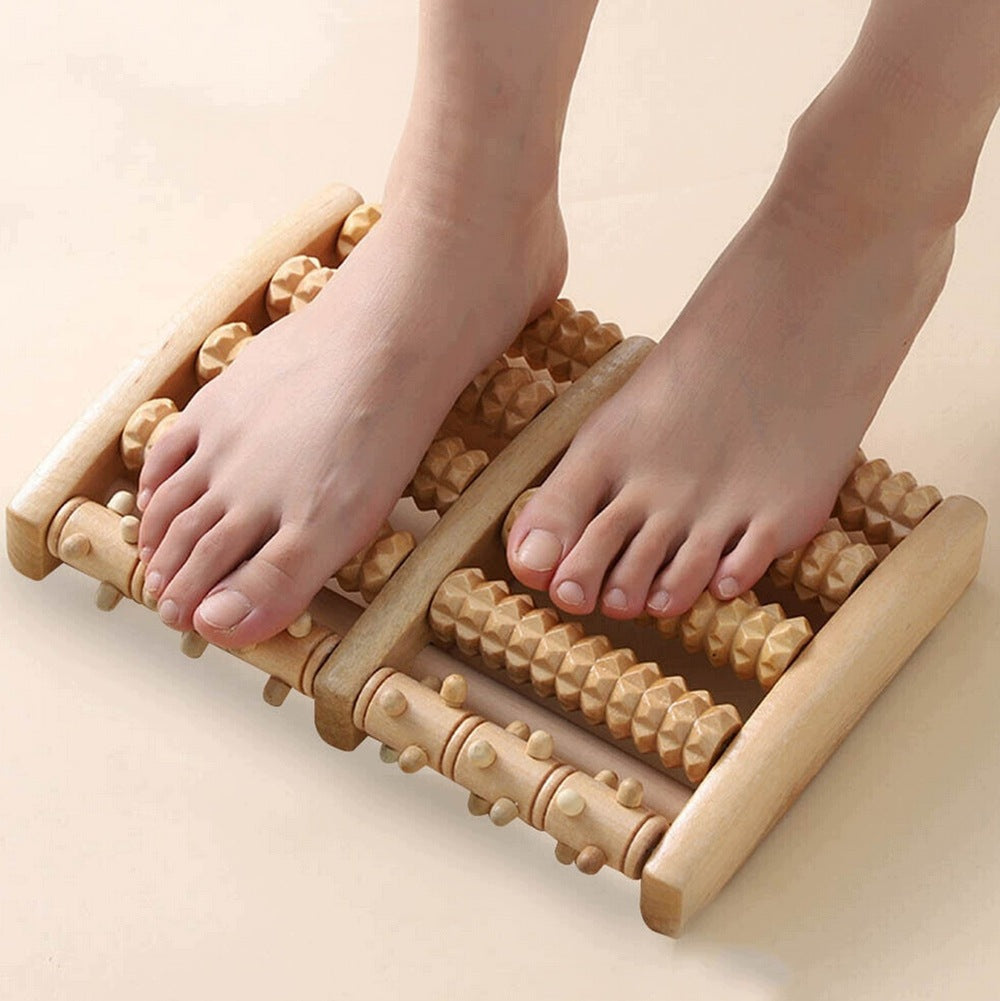 Wooden foot massager double roller traditional massage roller Kind feet