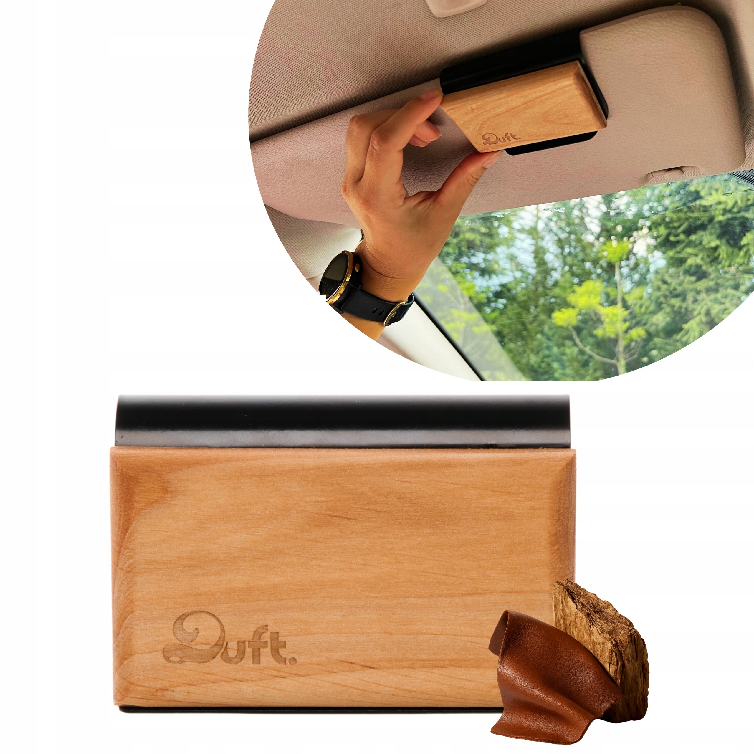 Wooden fragrance for car DUFT | natural diffuser with handle