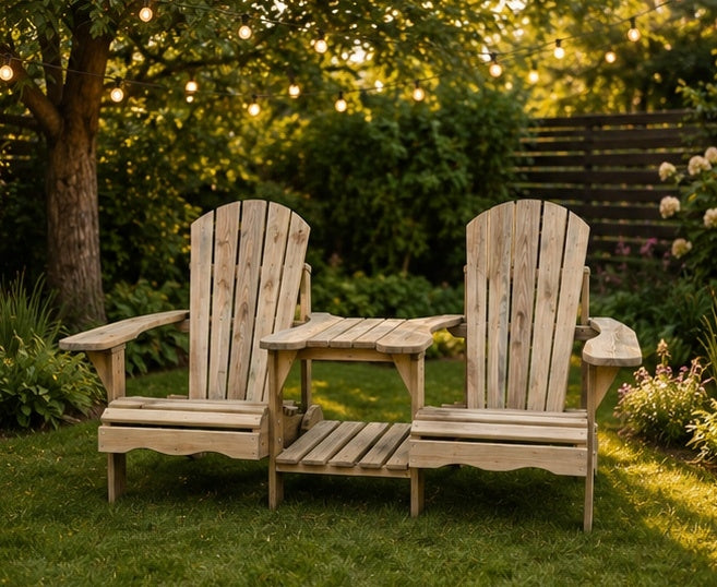 Wooden garden chairs + table SUPER COMFORTABLE + impregnation + brush Frame material wood