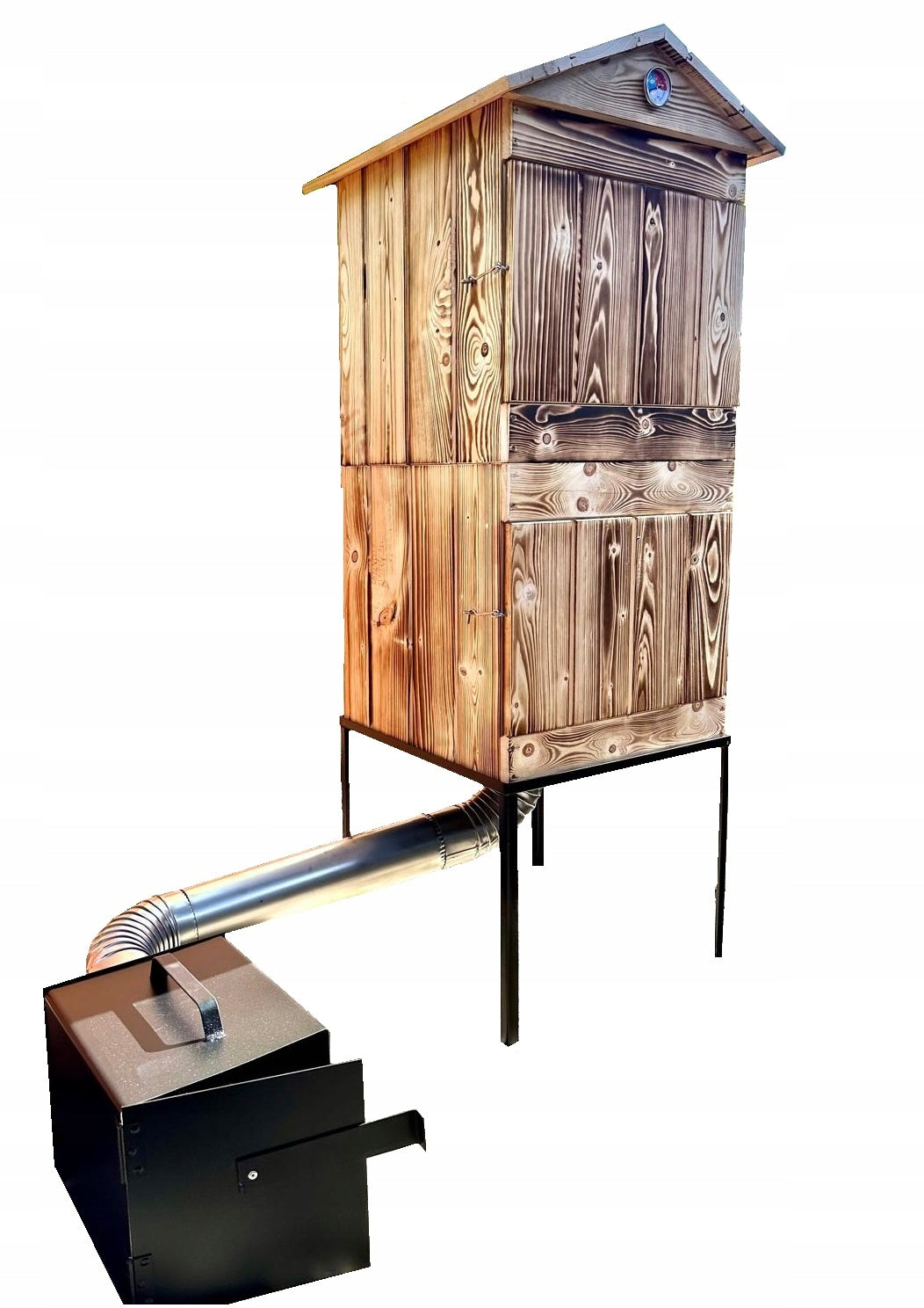 Wooden garden smoker LARGE complete SMOKEHOUSE hooks, FROM THE MANUFACTURER!