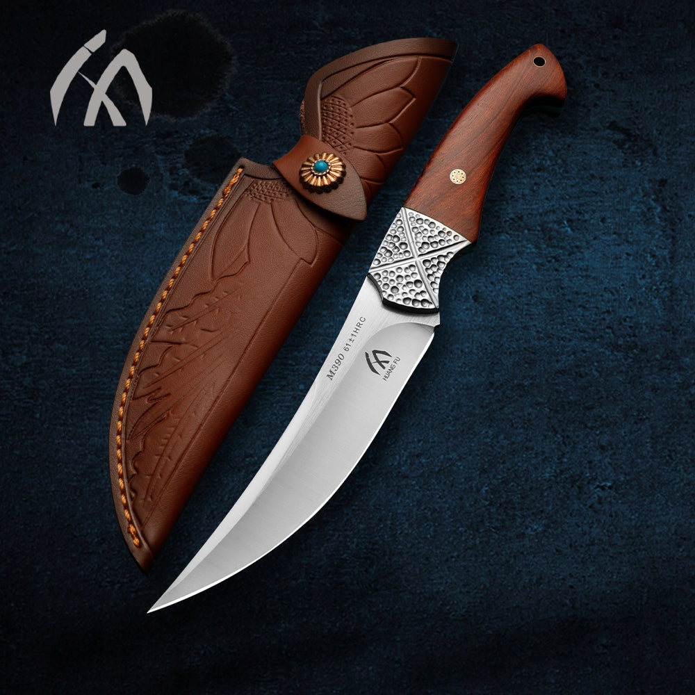 Wooden handled survival knife, outdoor straight knife, perfect men's gift