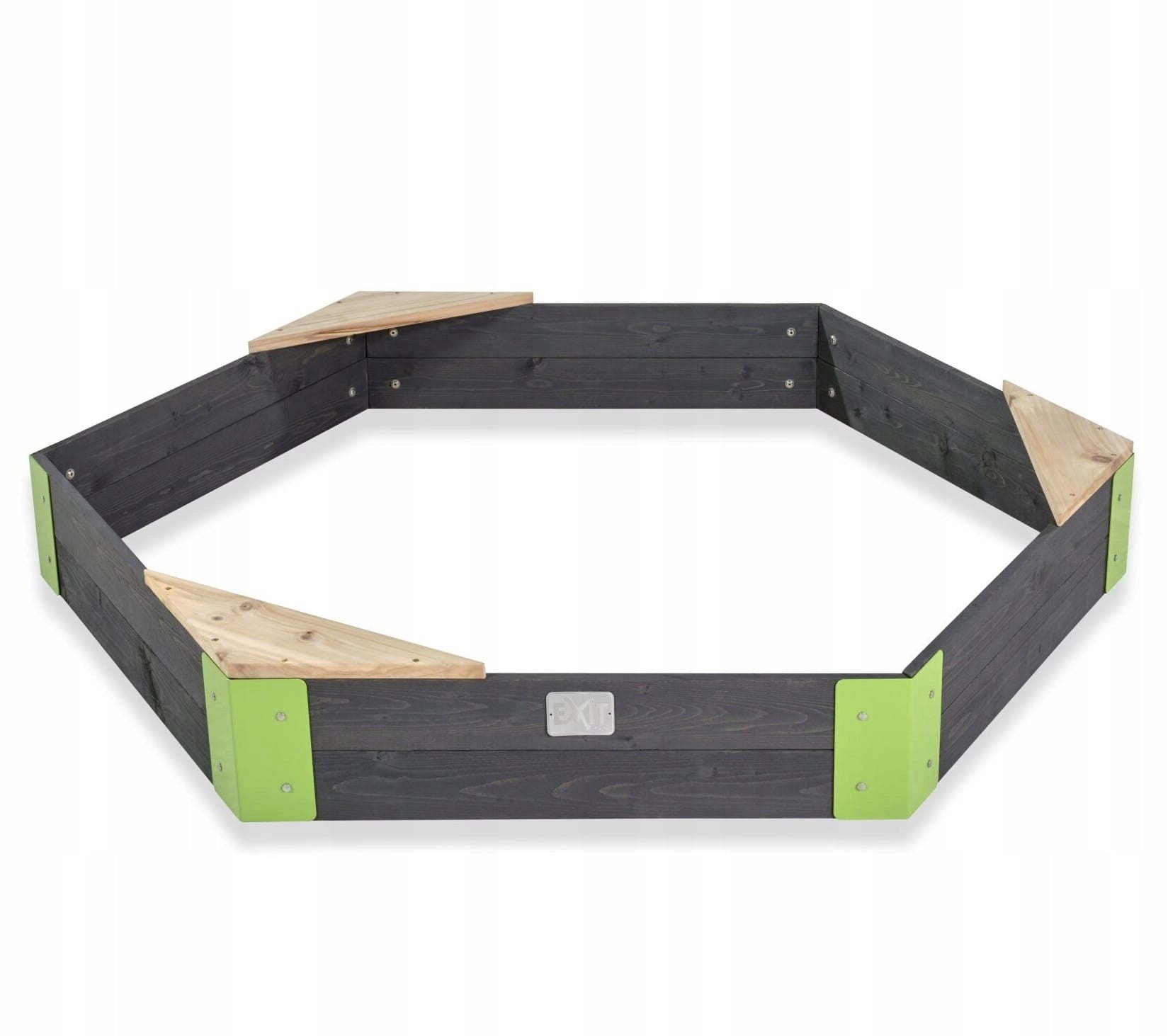Wooden hexagonal sandbox Aksent EXIT 160x140cm Product width 140 cm