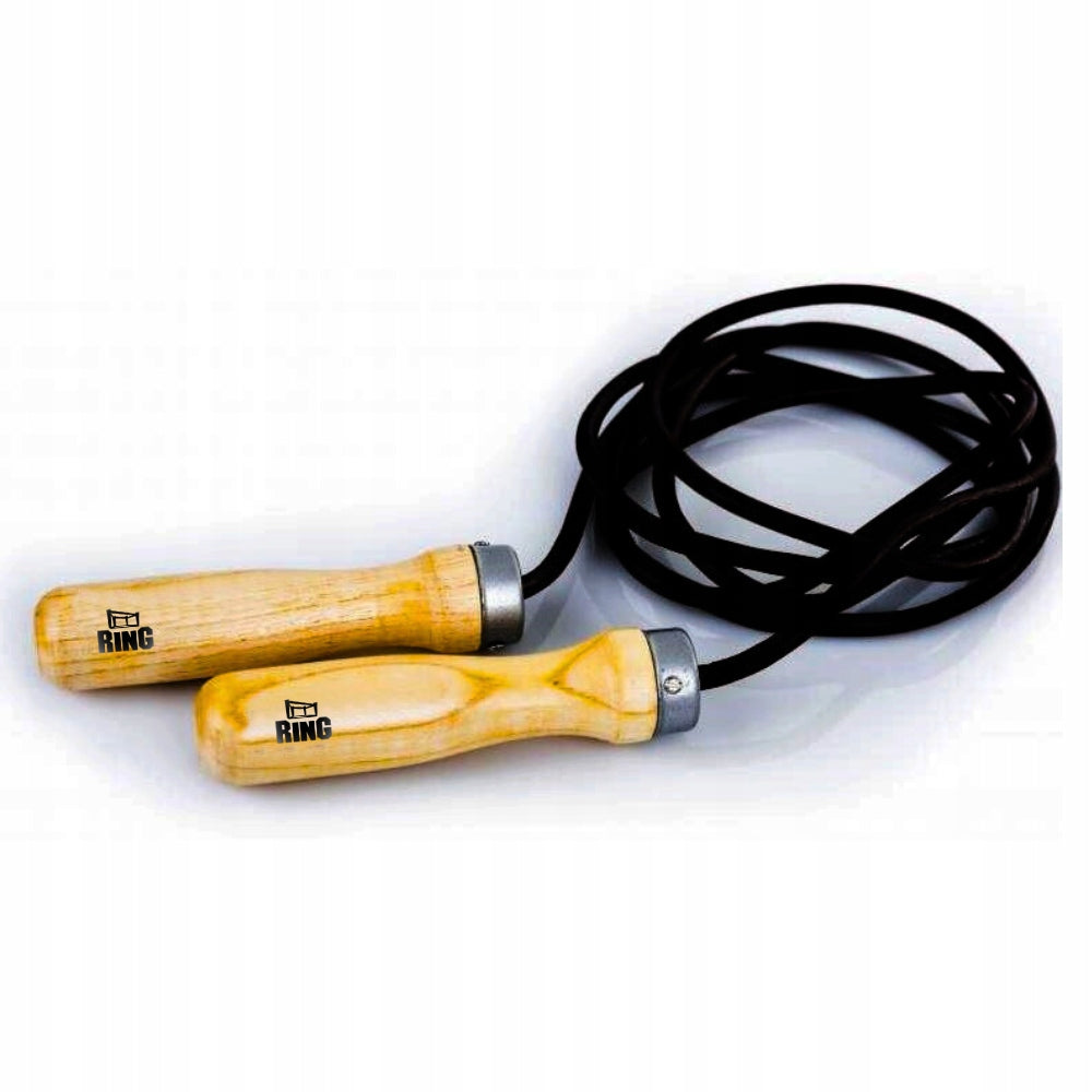 Wooden jump rope with bearing straps