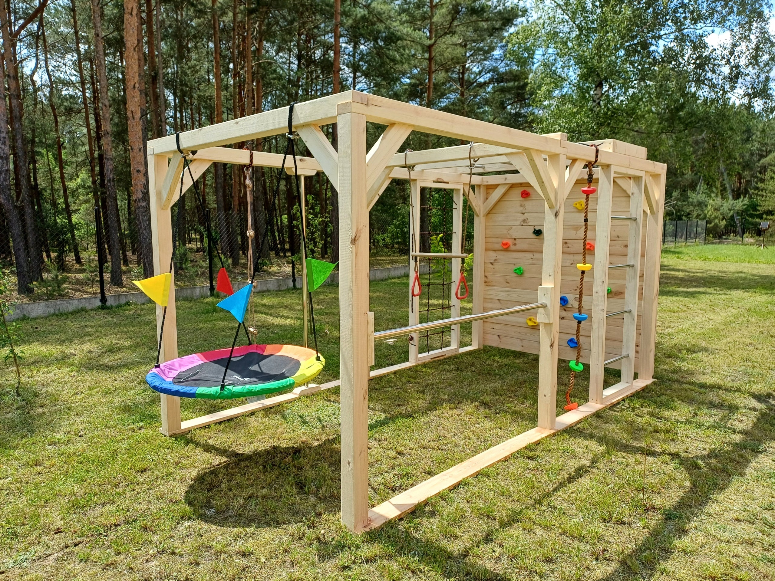 Wooden large square toys Monkey Grove "JAŚ"-climbing, swing, storks Manufacturer code 09-402