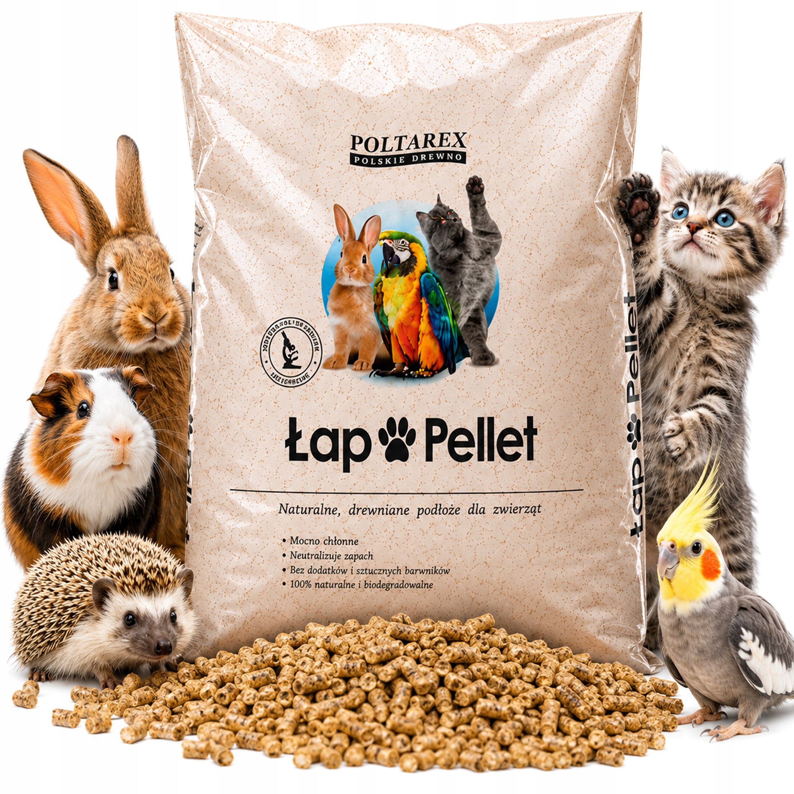 Wooden litter for Cat, Rodents Clumping 7,5 L natural eco absorbent