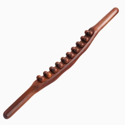 Wooden massage roller with projections, 58 cm