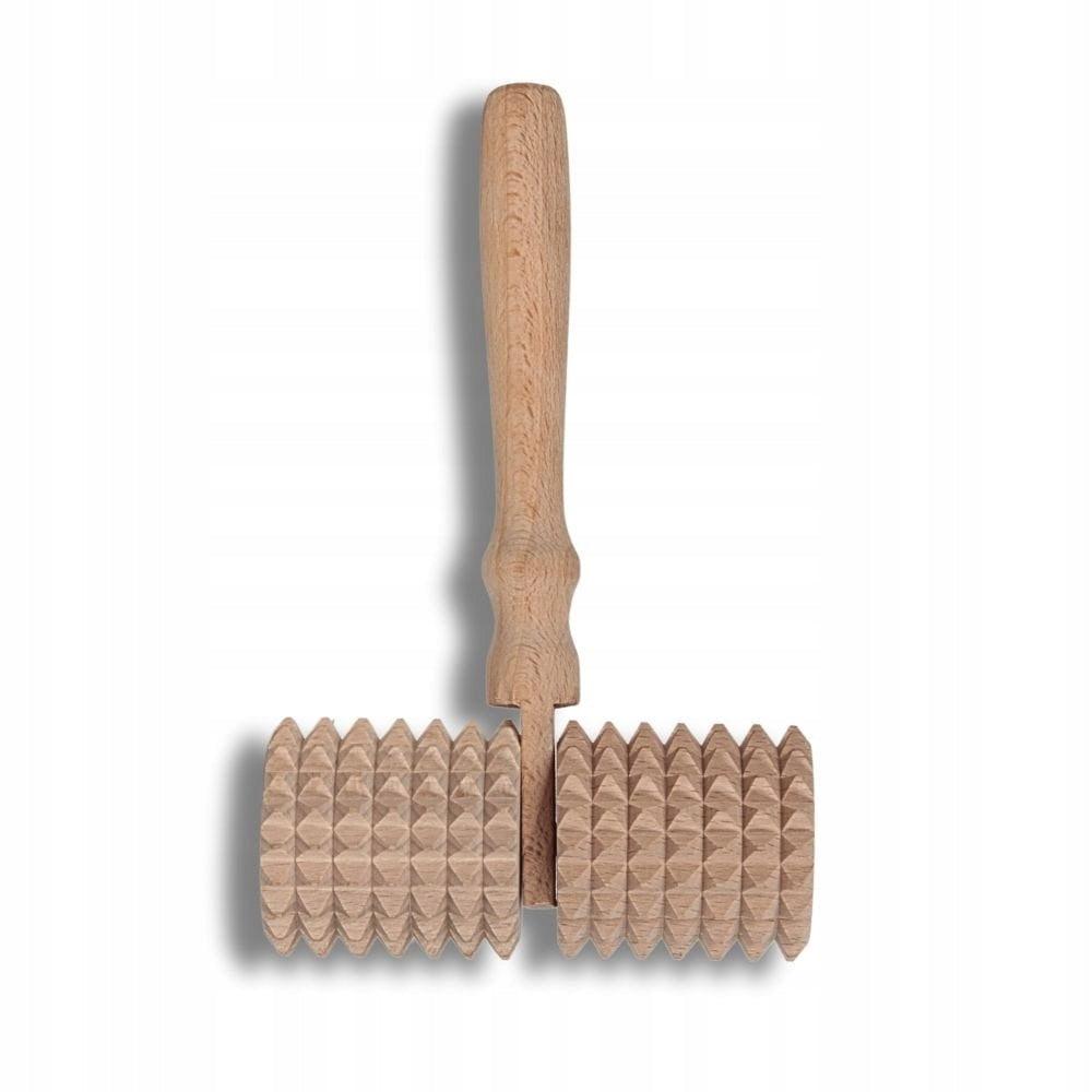 Wooden massager on handle double - 1 pcs. Kind body