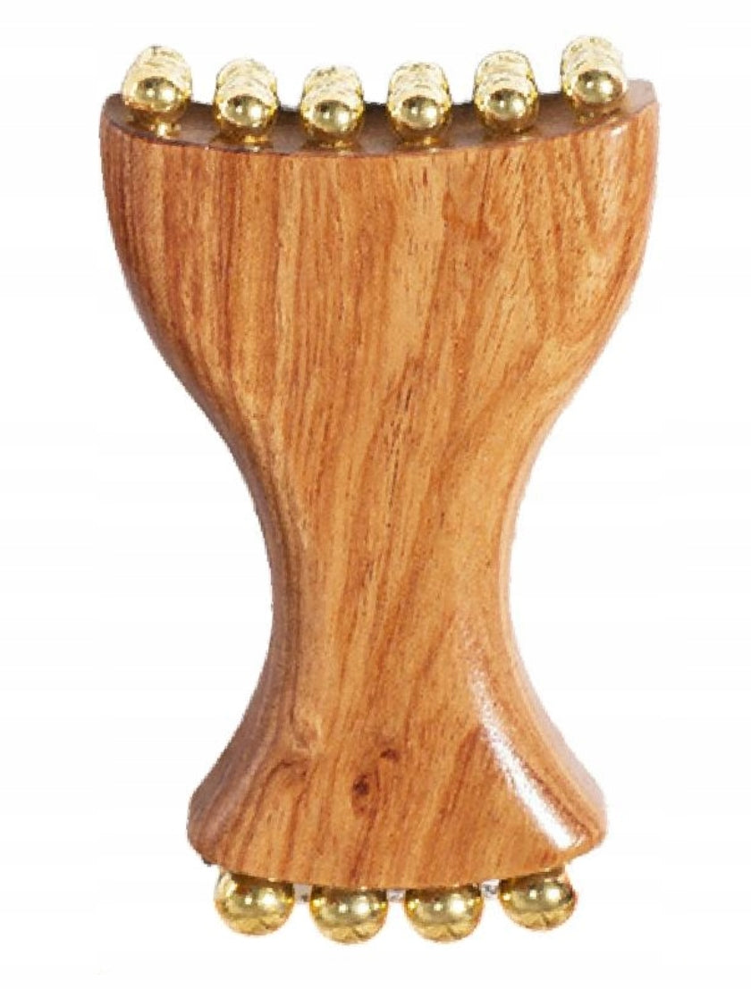 Wooden massager with copper balls 9,5 cm