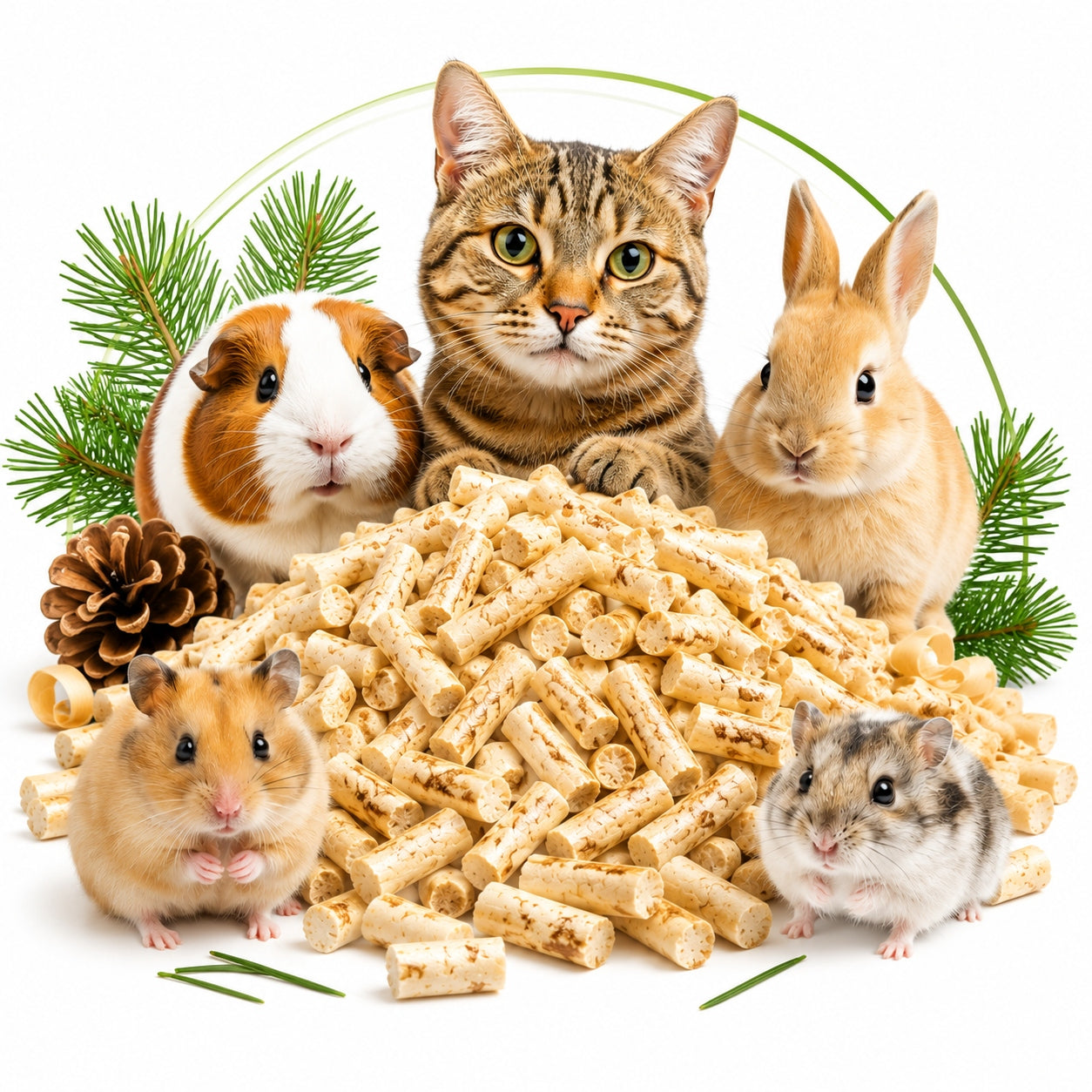 Wooden pellet 15kg for cat rabbit rodent hamster pig Packaging status original