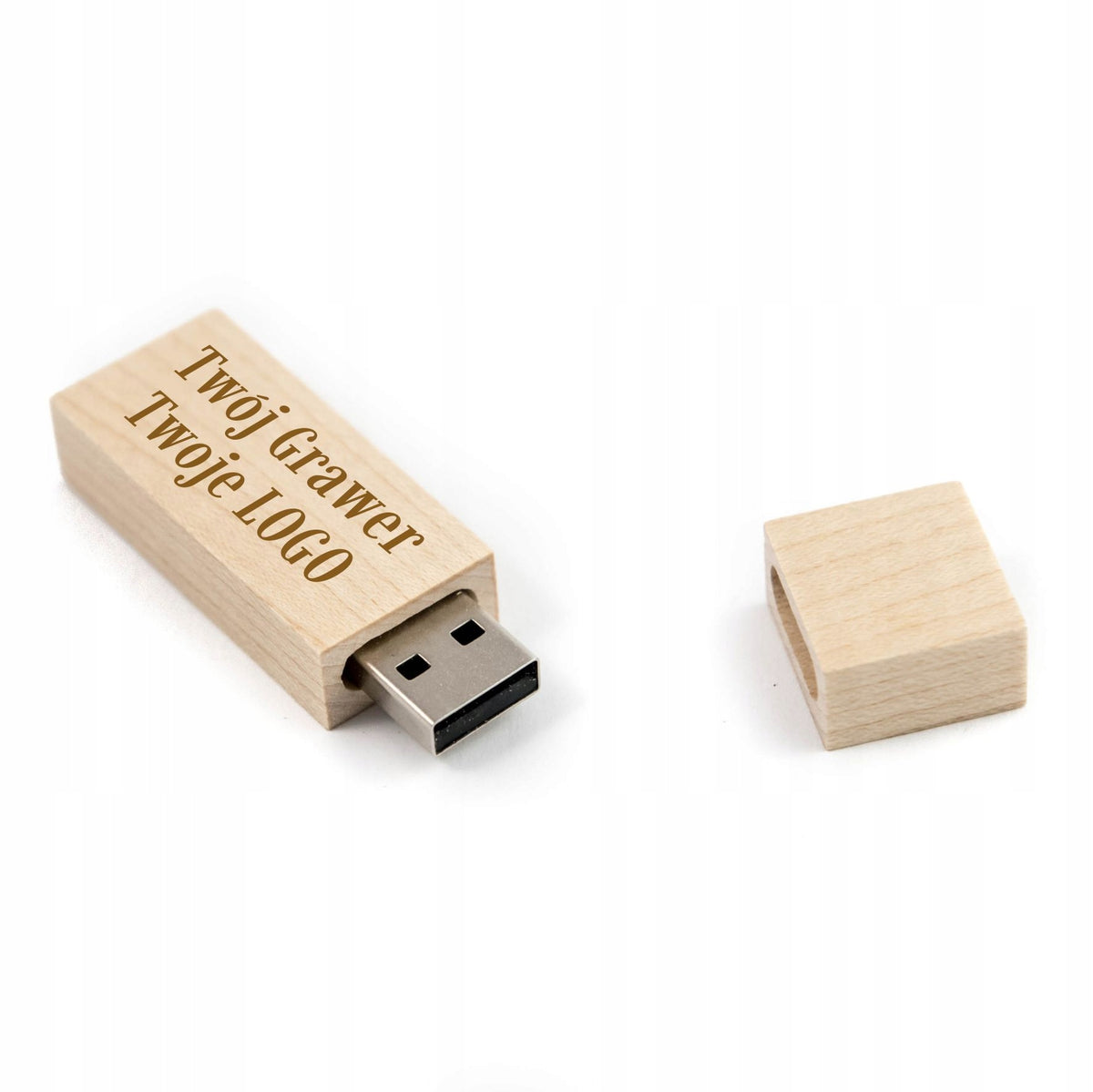 Wooden pendrive Light wood - Maple 4 GB USB 2.0 + ENGRAVING LOGO GIFT
