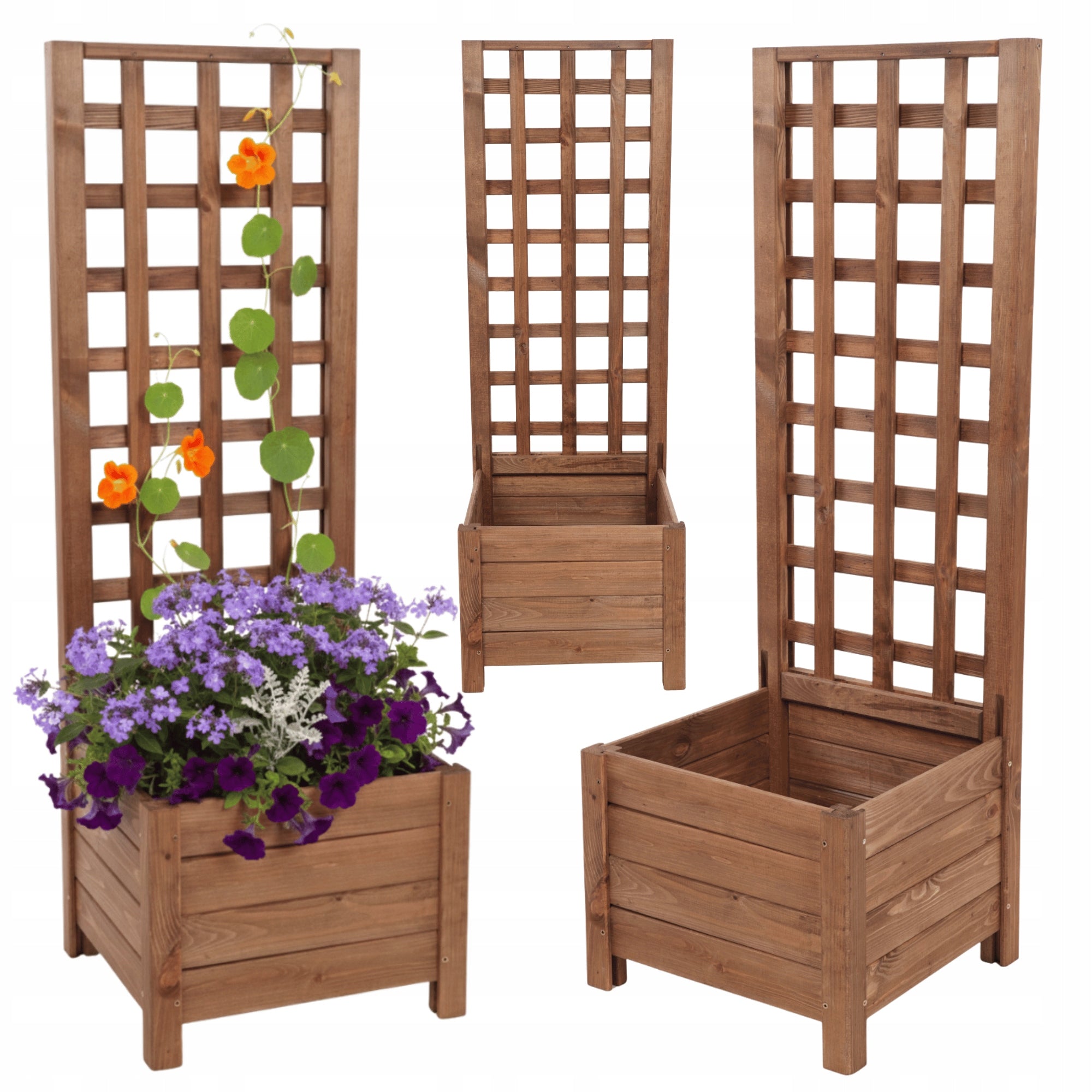 Wooden pergola garden pot flower box 116x40x40 ECO