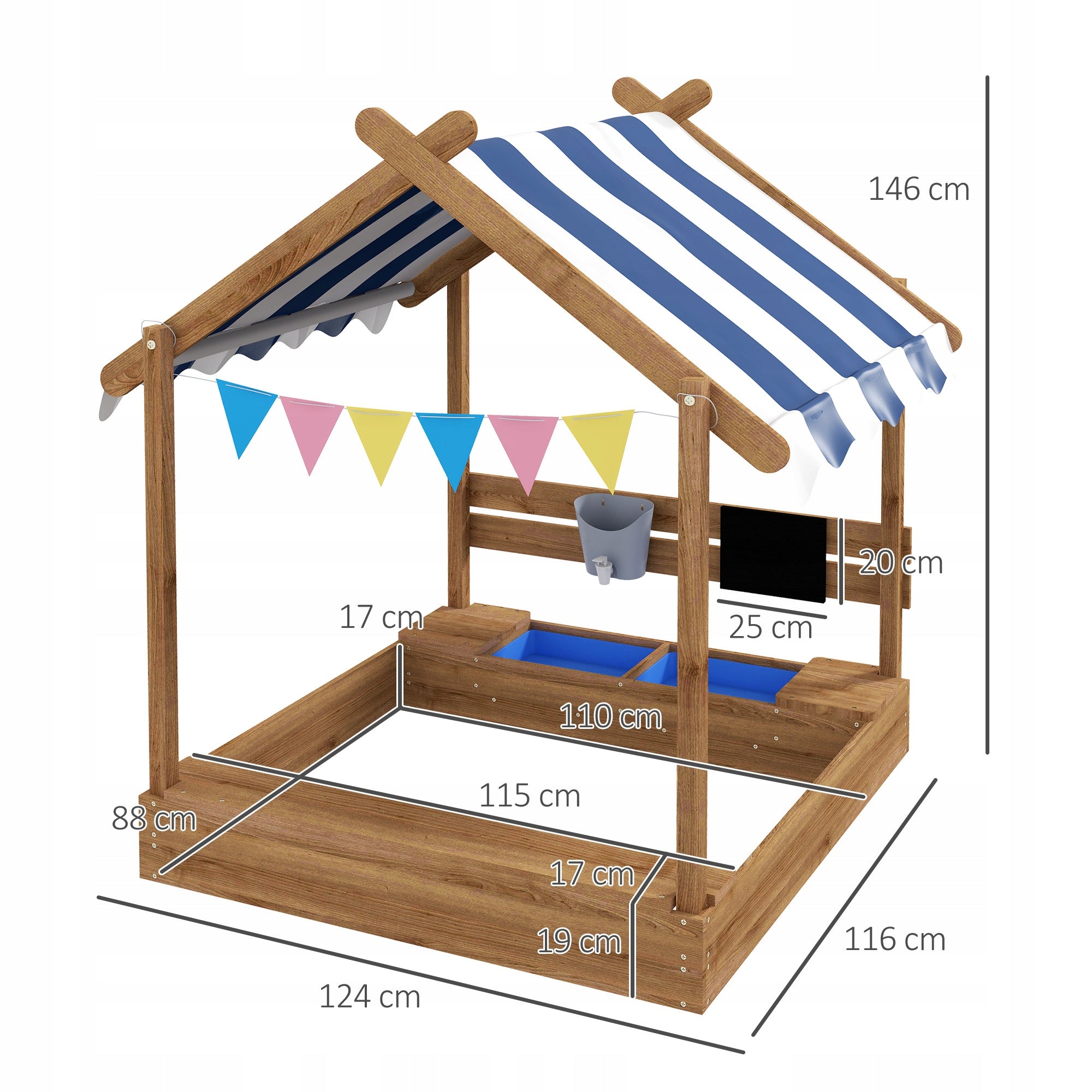 Wooden sandbox 113 kg Outsunny Manufacturer code 343-063V00BN