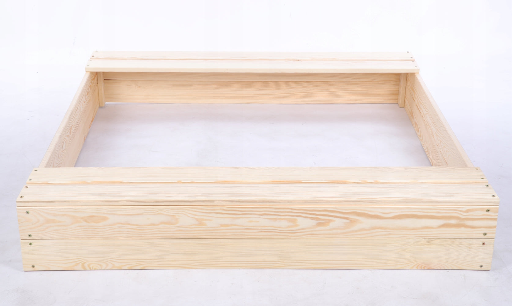 Wooden sandbox 120x120 with benches AGROTEXTILE eco wood Kind wooden
