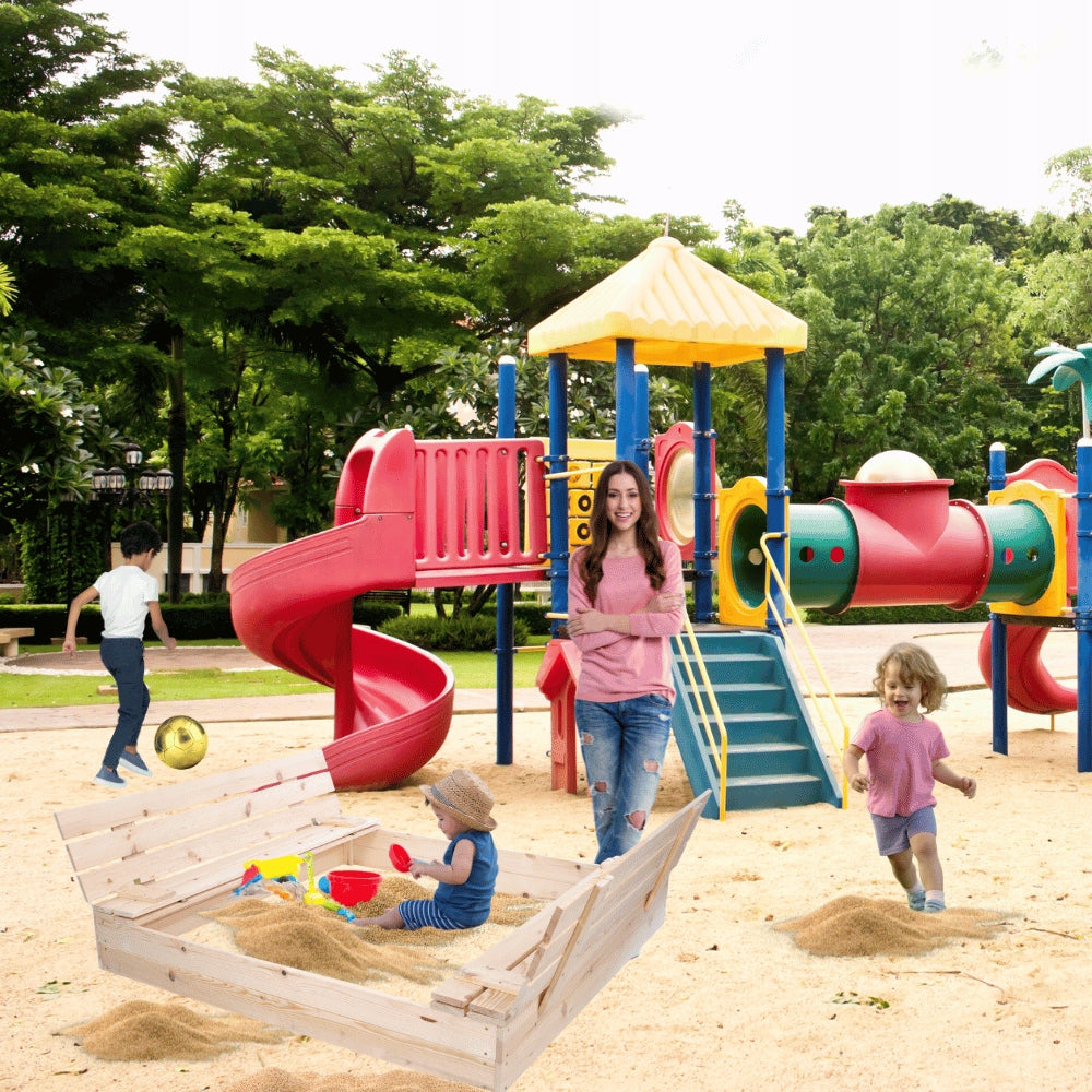 Wooden sandbox 140x140 with benches AGROTEXTILE covers the backrest Manufacturer code PIA_140X137_Z_NAK1