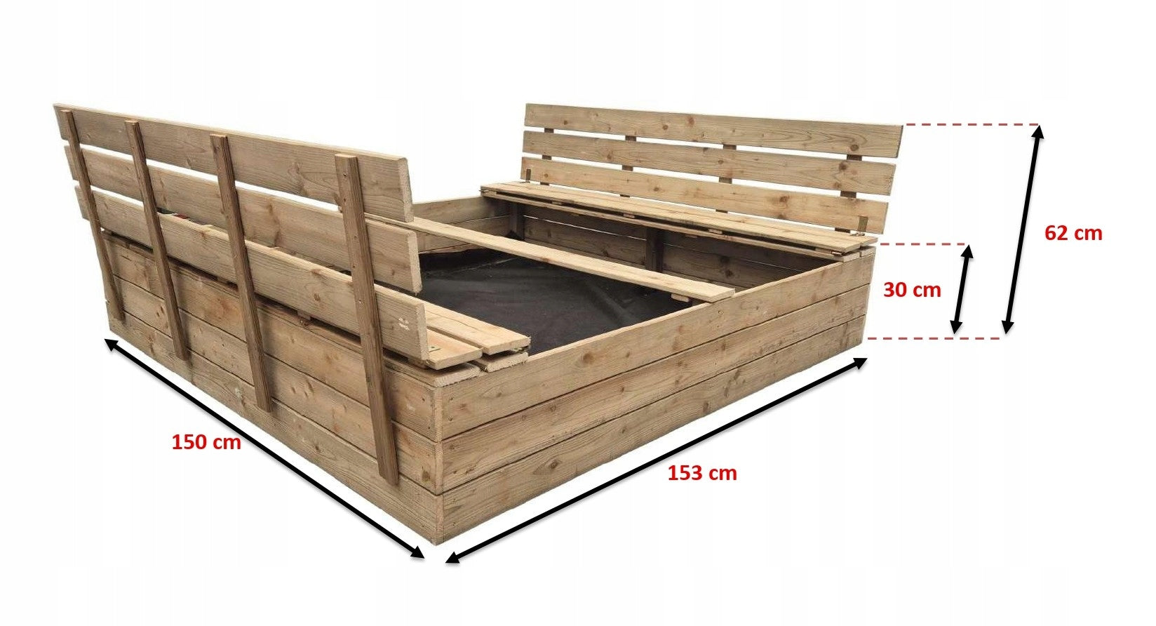 Wooden sandbox 153 x 150 cm impregnated wood EAN (GTIN) 5908453171122