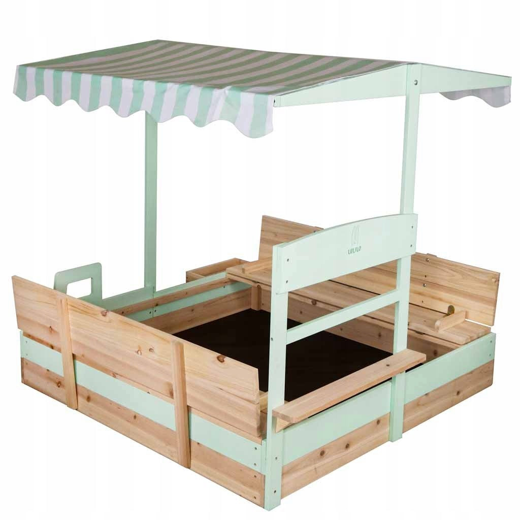 Wooden sandbox LULILO Vendo rotating canopy 360° closed benches 120c Brand Ikonka