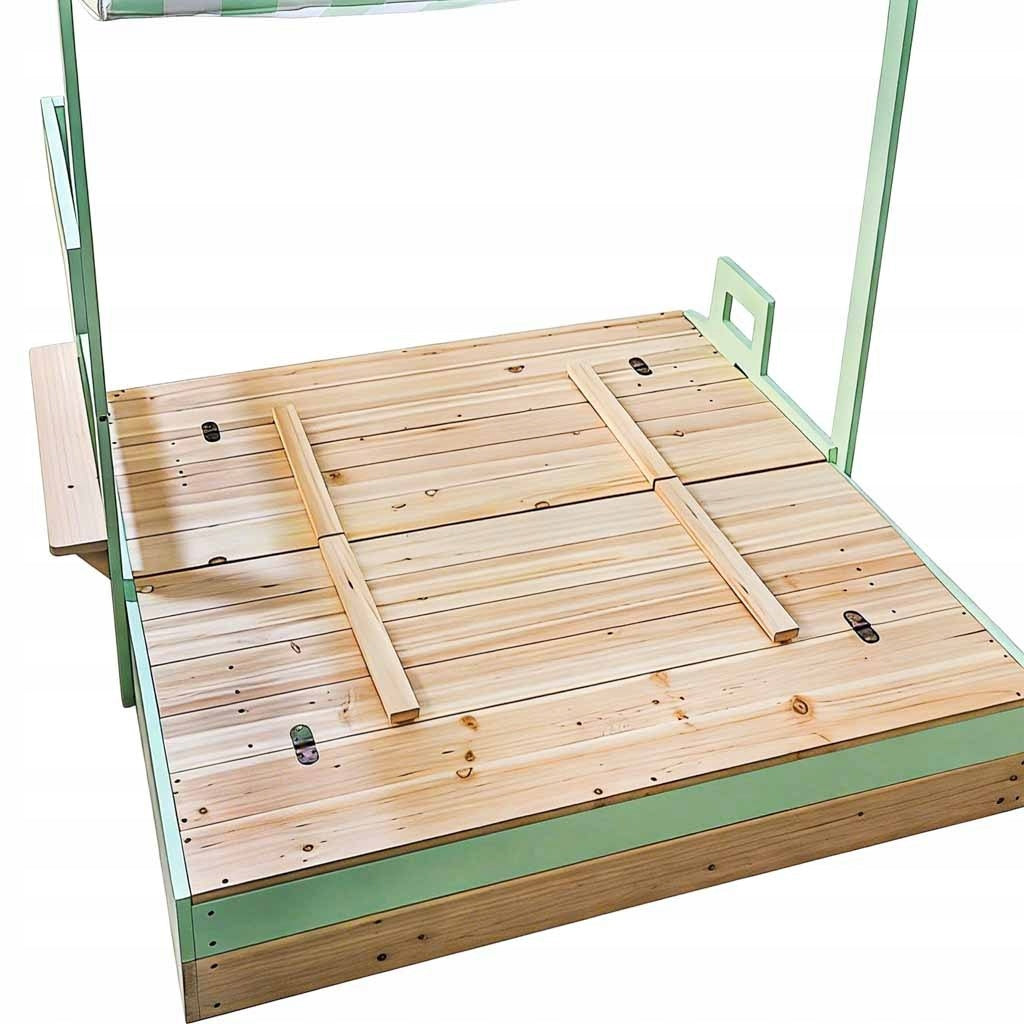Wooden sandbox LULILO Vendo rotating canopy 360° closed benches 120c Packaging status original