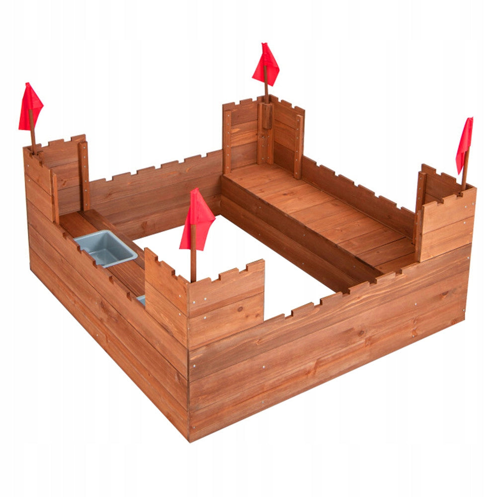 Wooden sandbox for children garden castle with benches containers XXL Manufacturer code 5999127708010