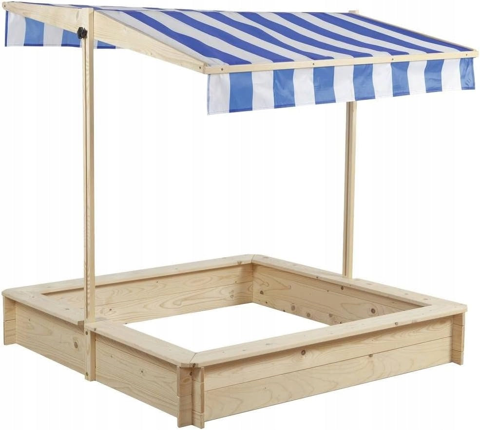Wooden sandbox with adjustable visor 118 cm x 118 cm