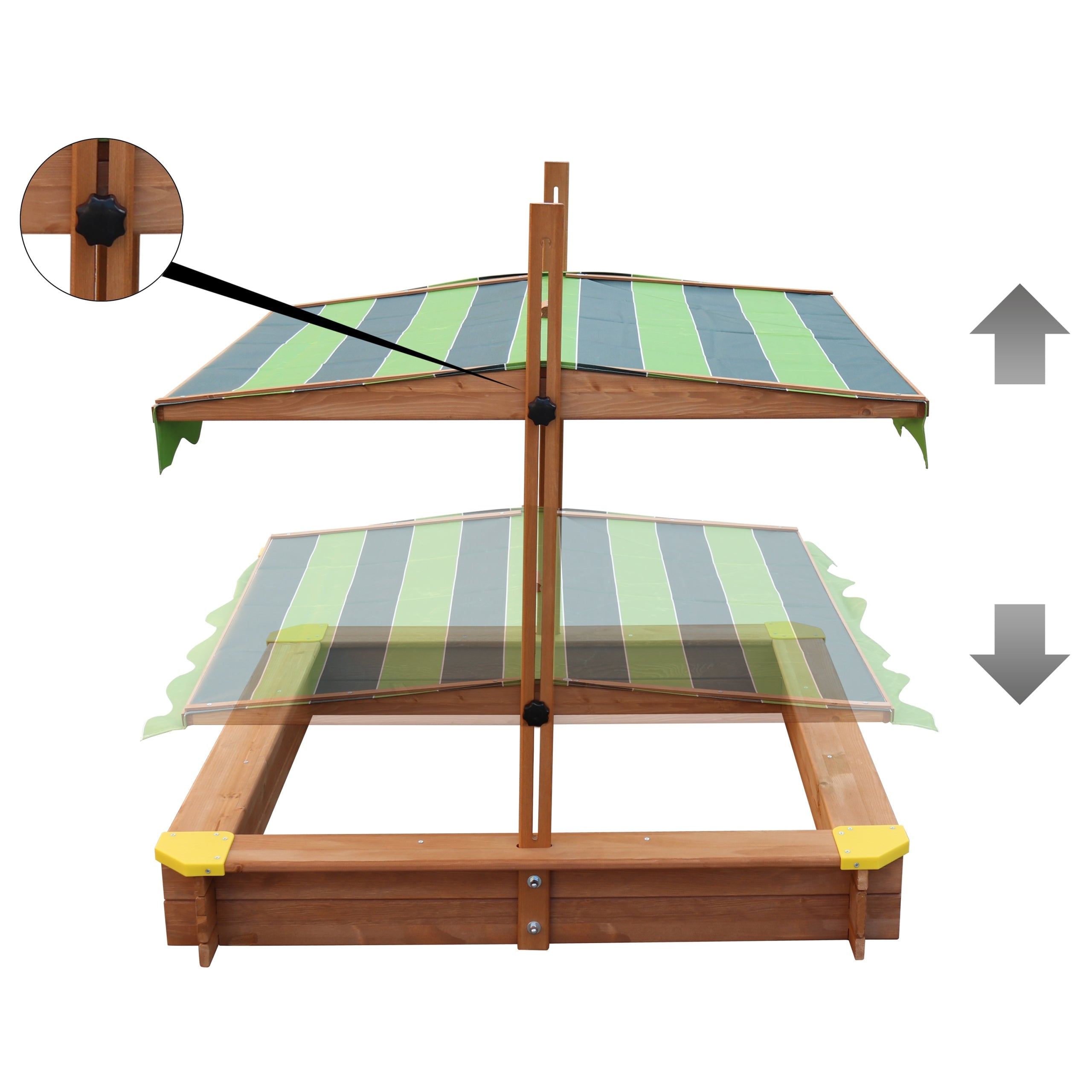 Wooden sandbox with adjustable visor Lily Sandpit AXI Certificates and opinions CE