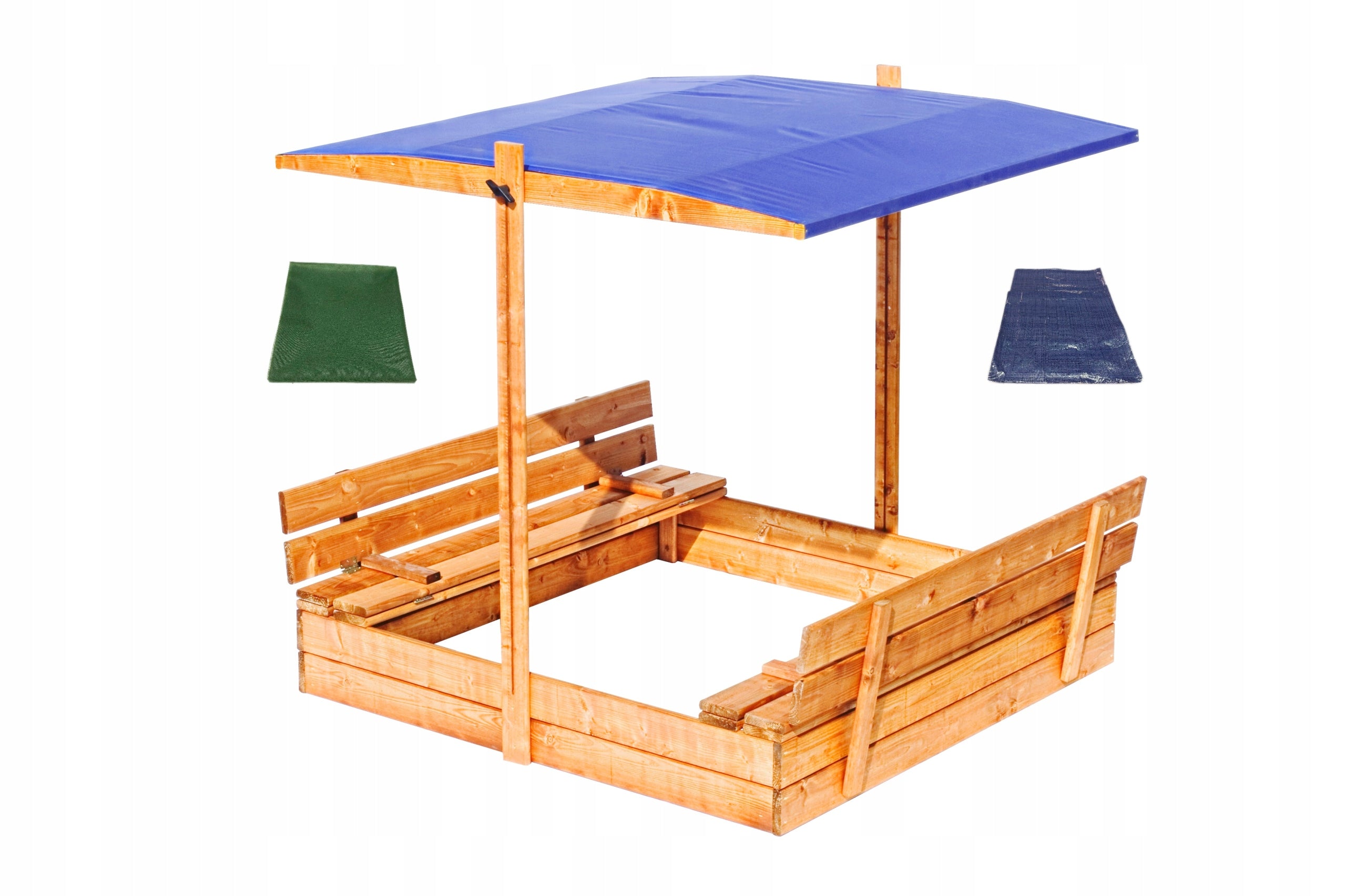Wooden sandbox with visor 120 x120