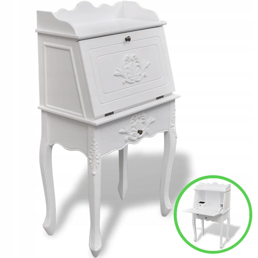 Wooden secretary in French style Furniture color white