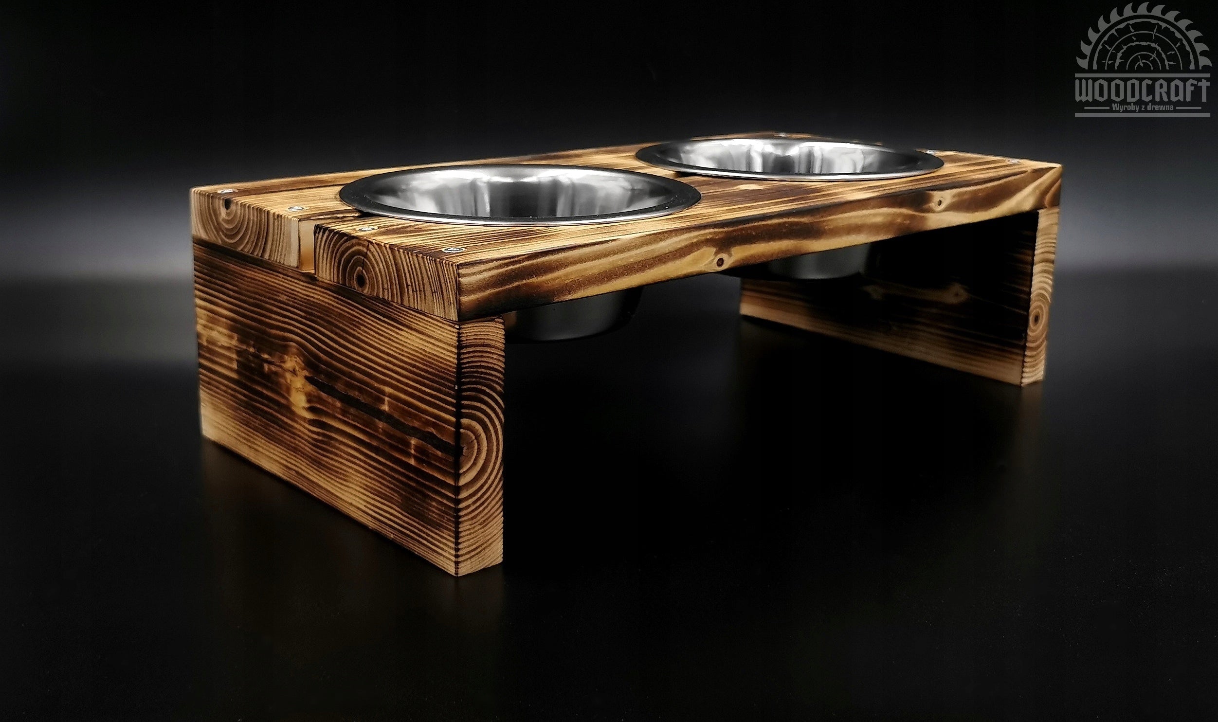 Wooden stand for dog bowls 2x 900 ml Manufacturer code Stojak na miski