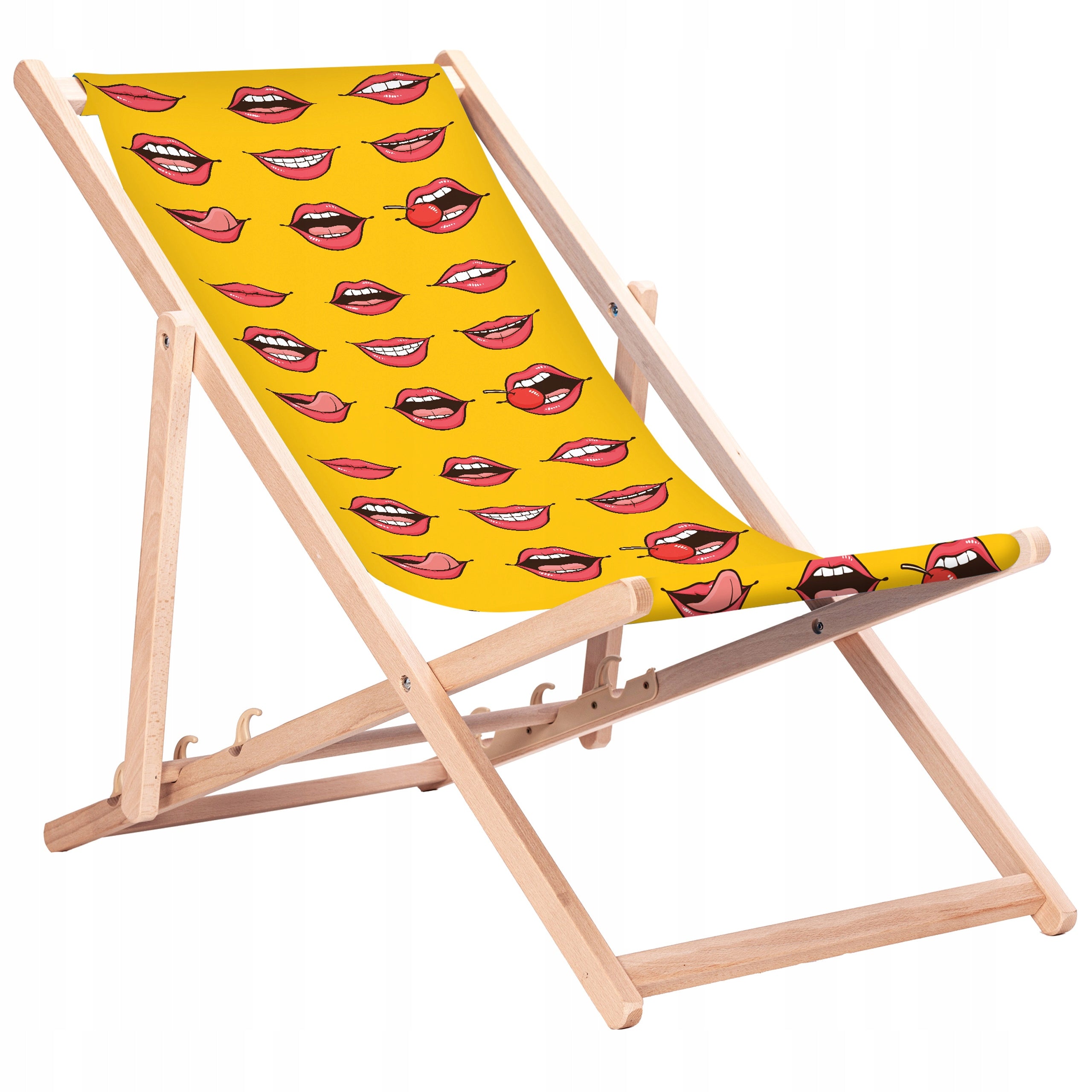 Wooden sun lounger with print Mix of designs KN18 Brand San-Drew