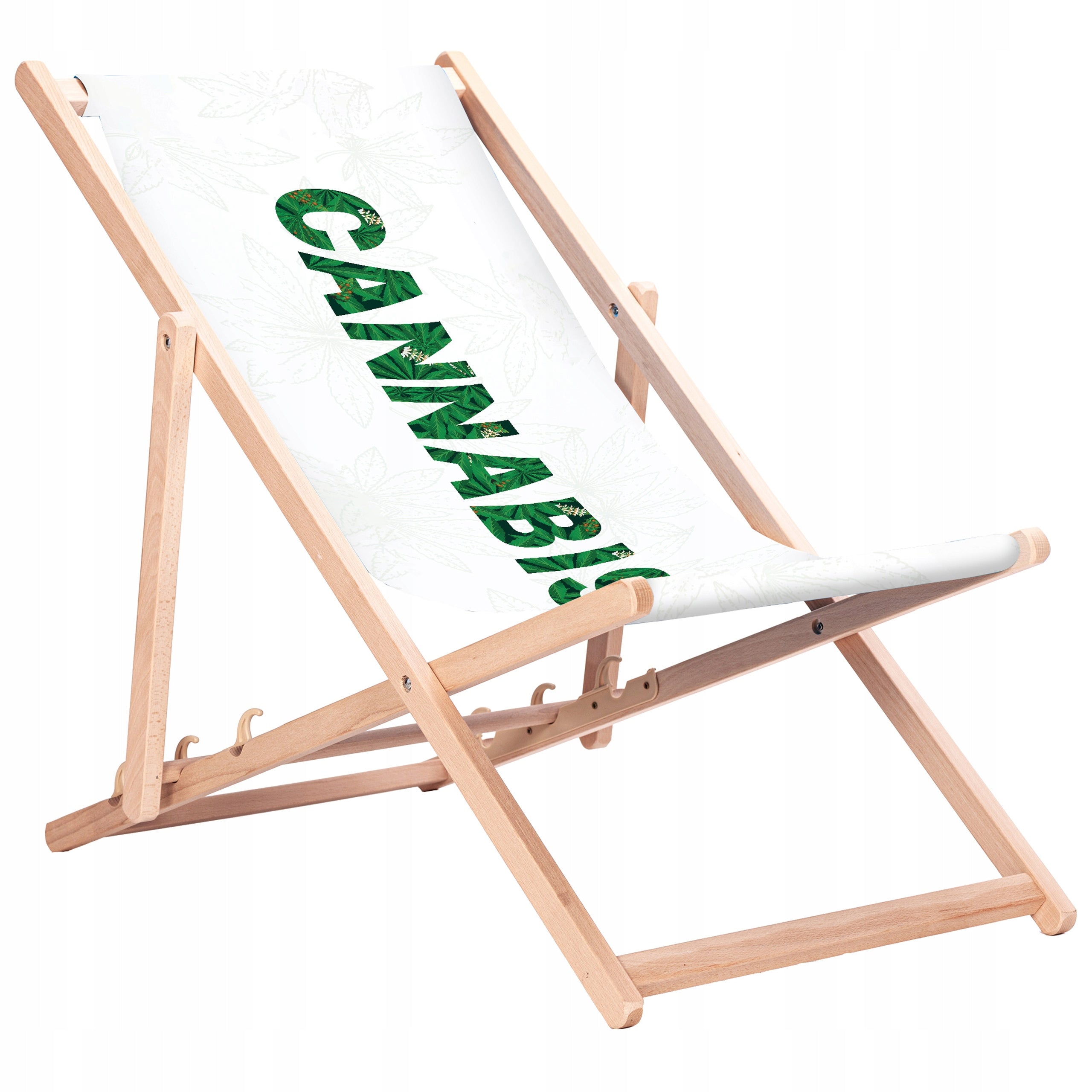 Wooden sun lounger with print Mix of designs KN18 Kind sunbed