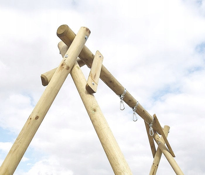 Wooden swing Klara with two seats Seat width 240 cm