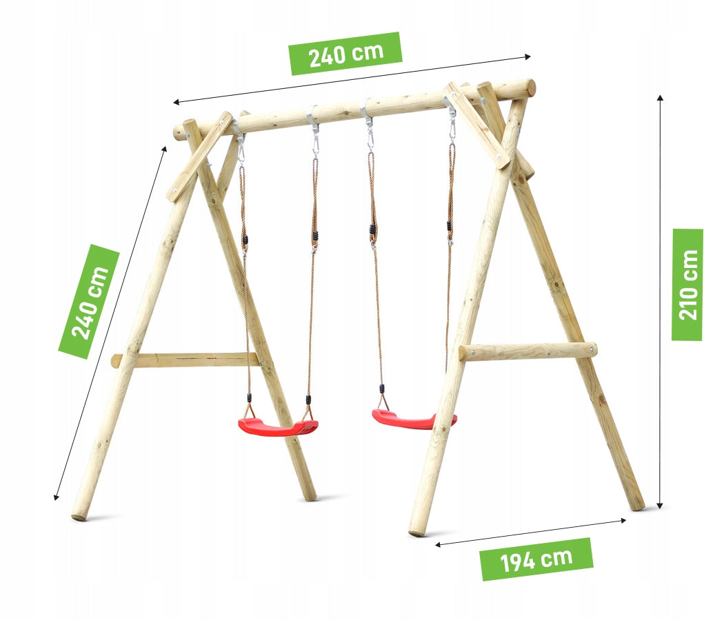 Wooden swing Klara with two seats