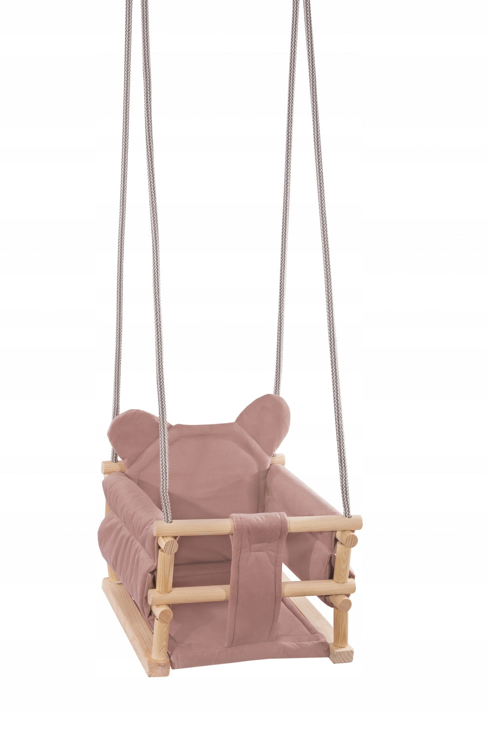 Wooden swing solid velour bear colors
