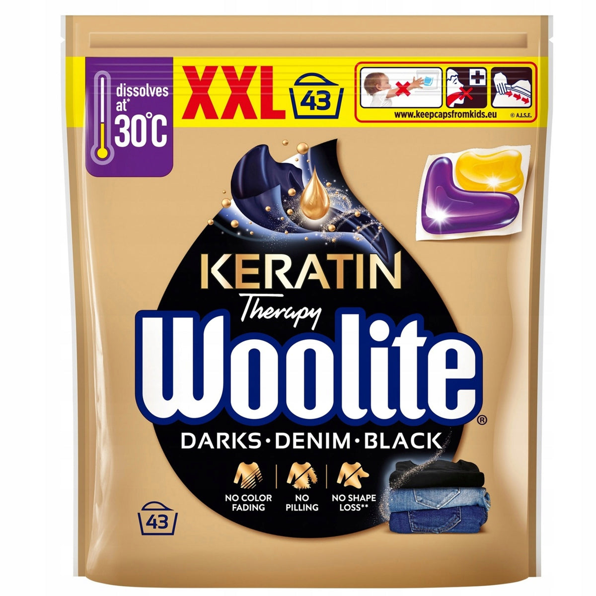 Woolite black keratin capsules Dark Black Jeans 43 pcs.