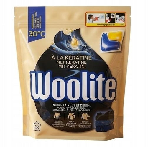 Woolite keratin washing capsules 33pcs black