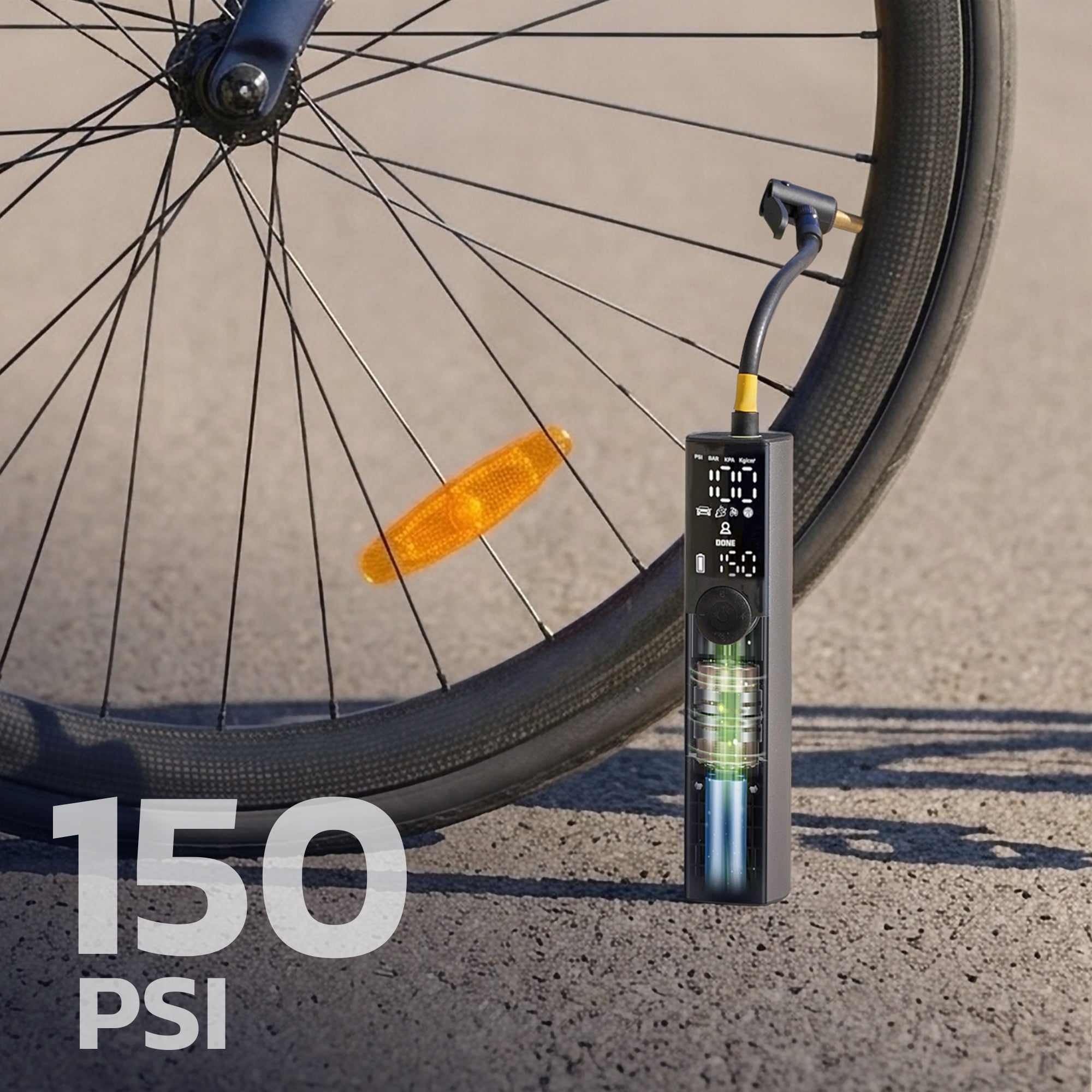 Woowind Ventus Ride Elektryczna Pompka Rowerowa, Pompka do Opon Rowerowych Manufacturer code BP188G
