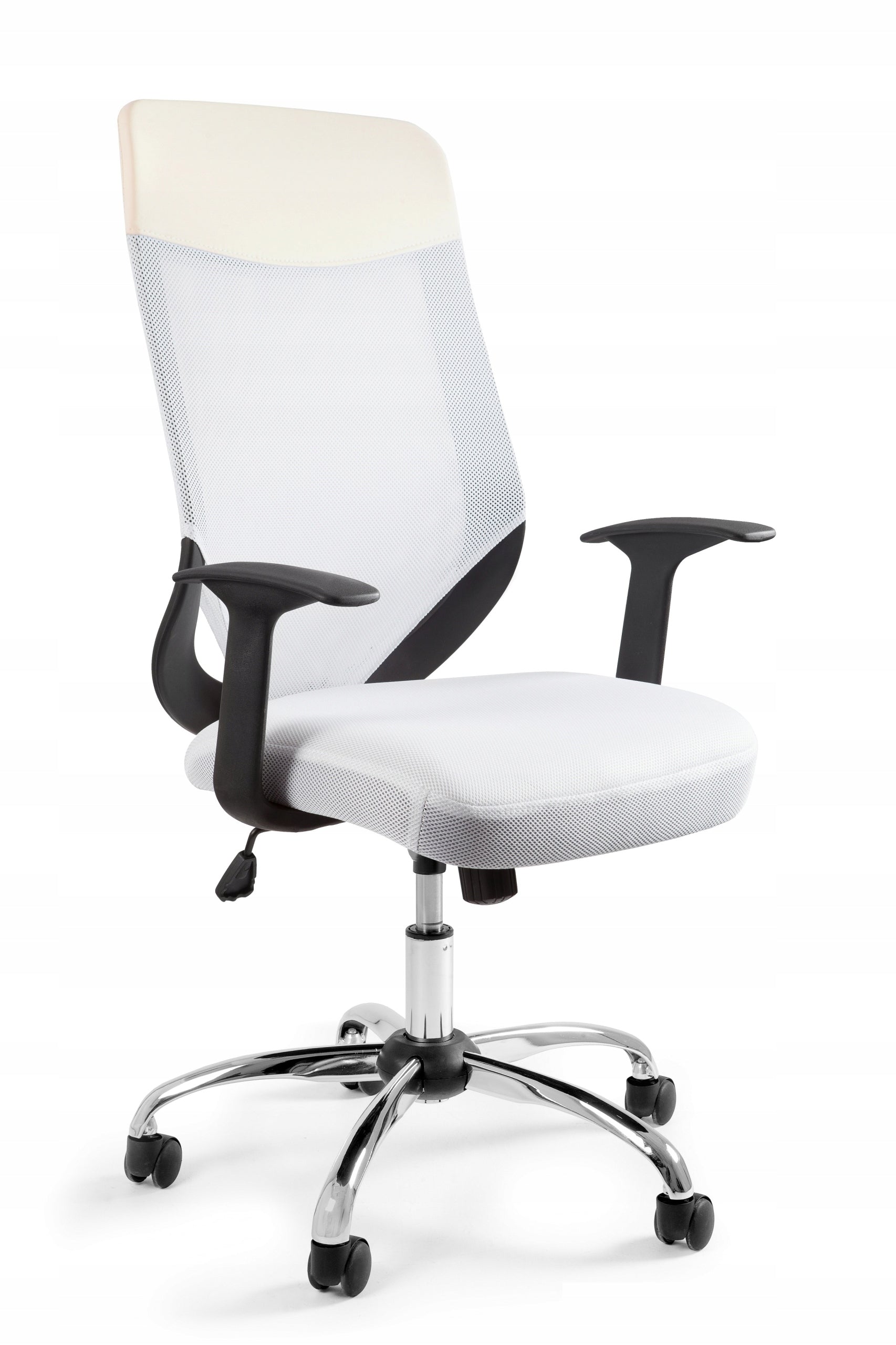 Work Chair MOBI PLUS White Swivel Office Mesh Fabric Armchair