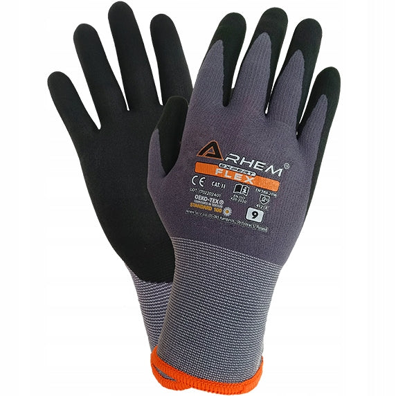 Work Gloves Protective Precision Seamless Latex BHP ARHEM FLEX 9-L Medical device no