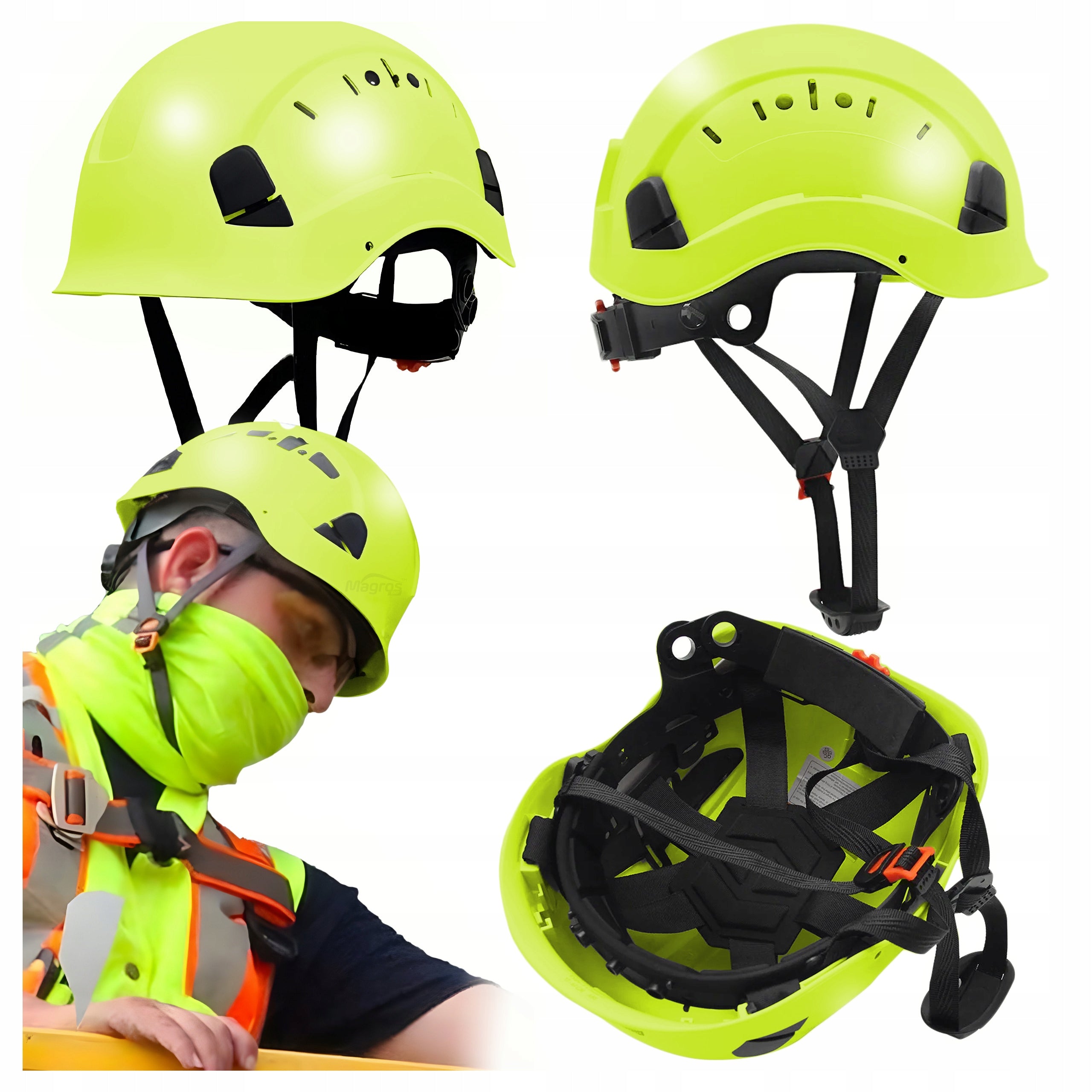 Work Helmet Industrial Helmet Protective Ventilated Construction BHP ABS HiVis