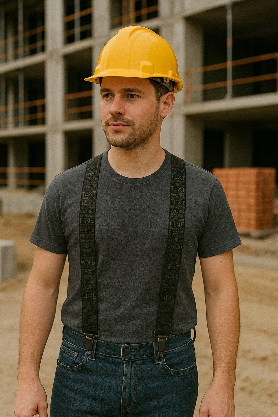 Work Pants Harness Elastic Men's Strong Wide 5 cm Black Packaging status original