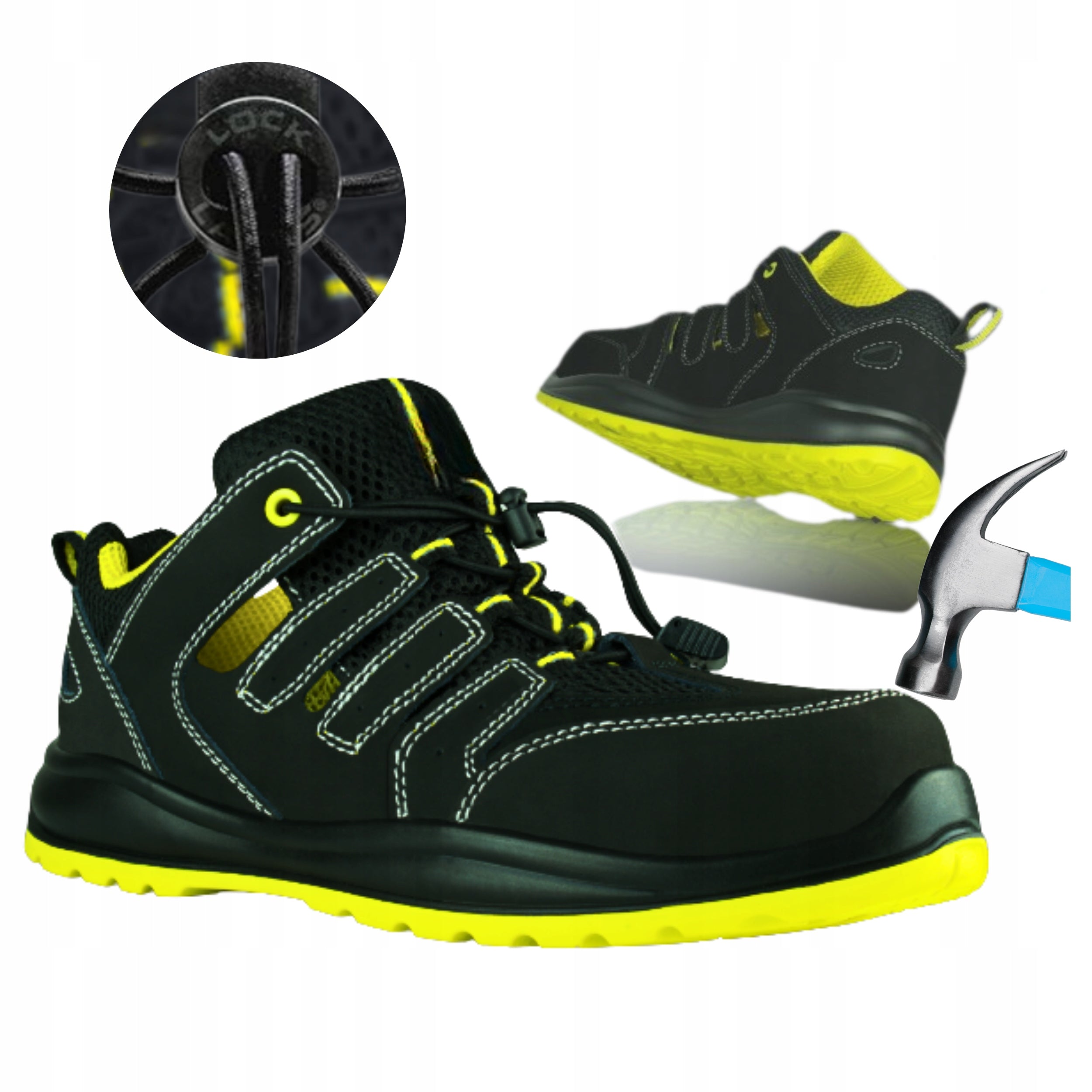 Work Sandals Men's Summer Leather Work Shoes with Toe Breathable