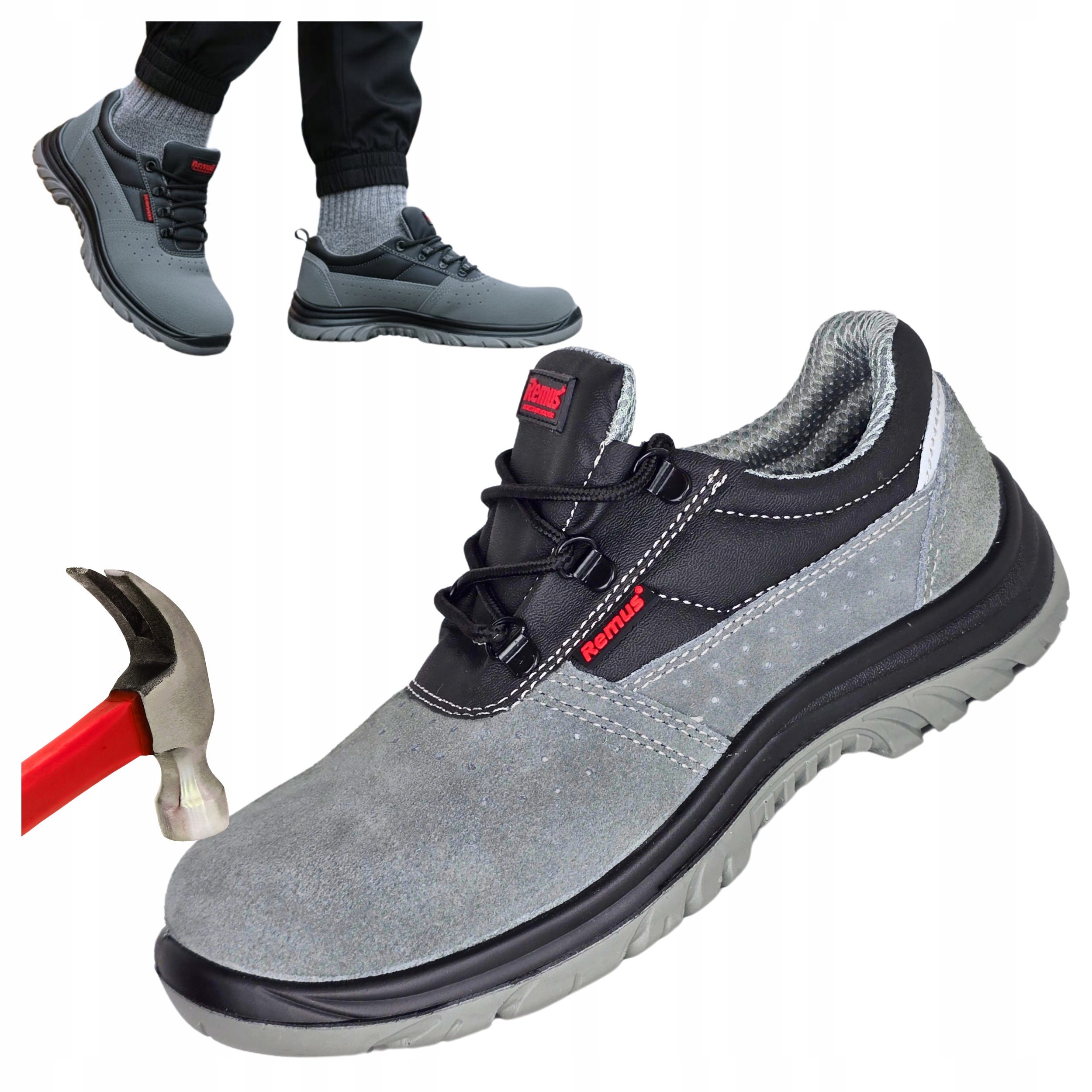 Work Shoes S1 Leather Suede Breathable with Toe 44