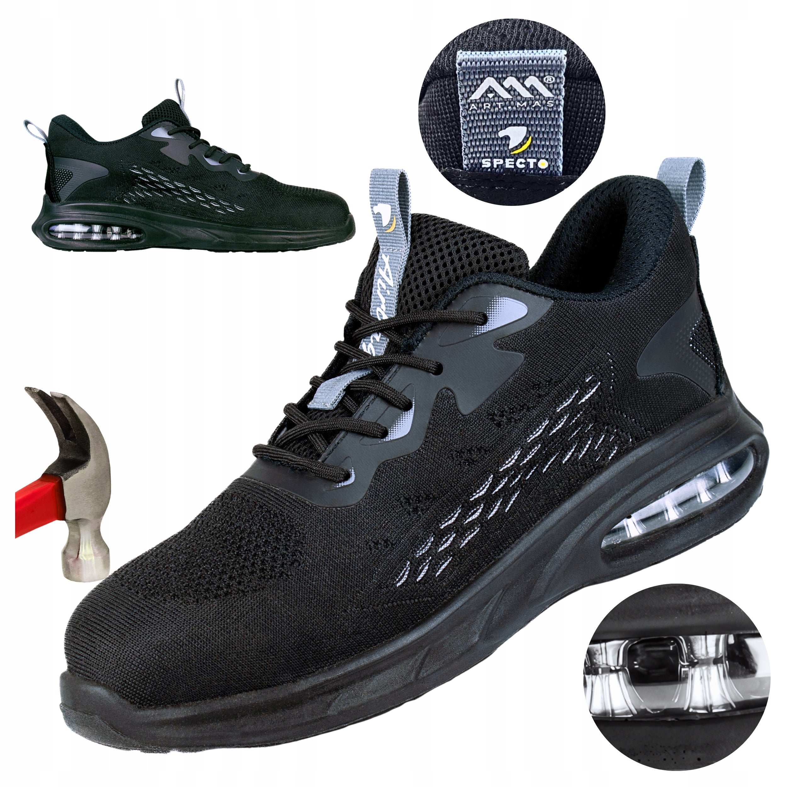 Work Shoes S1 Sports Work Shoes with Toe Health and Safety Breathable AIRBAG