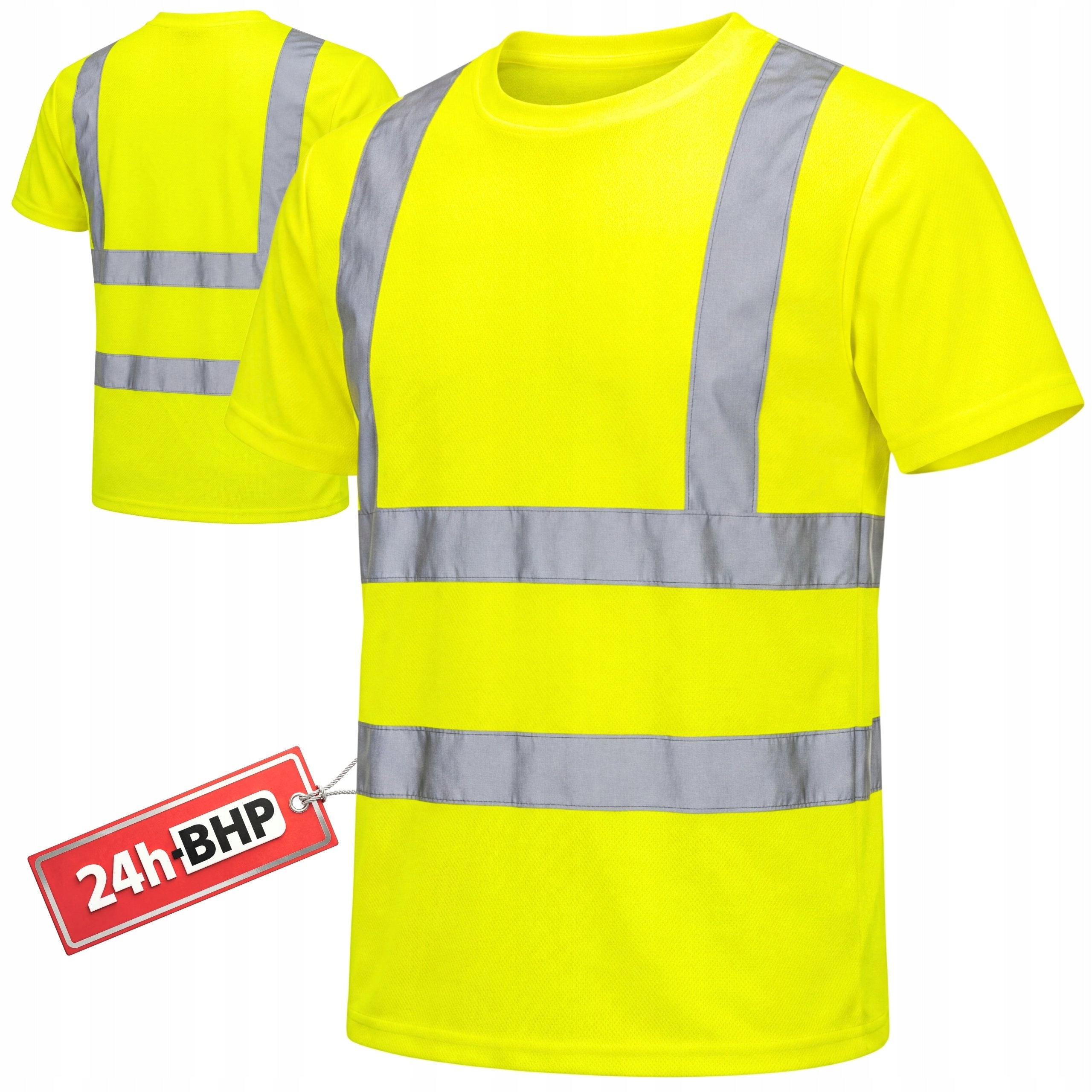 Work T-shirt REFLECTIVE T-shirt Short Sleeve YELLOW BHP Men's STRONG SUMMER