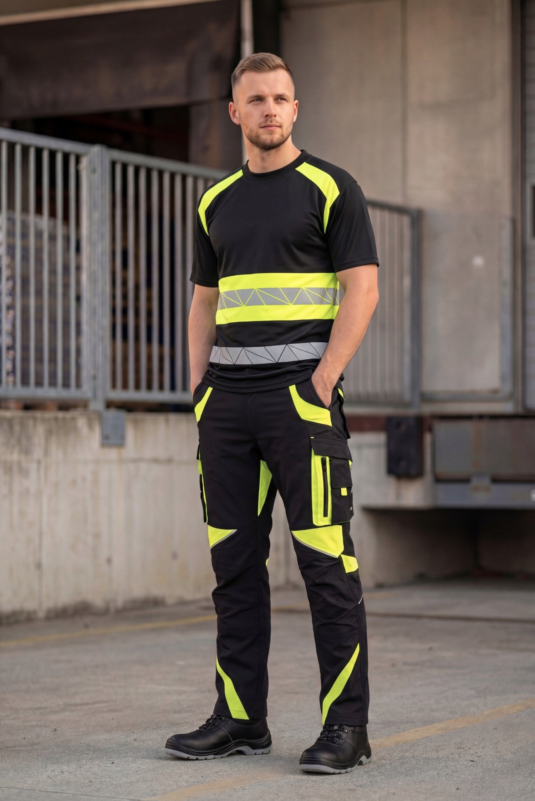 Work T-shirt REFLECTIVE Work T-shirt WARNING Men's YELLOW ECO Packaging status original
