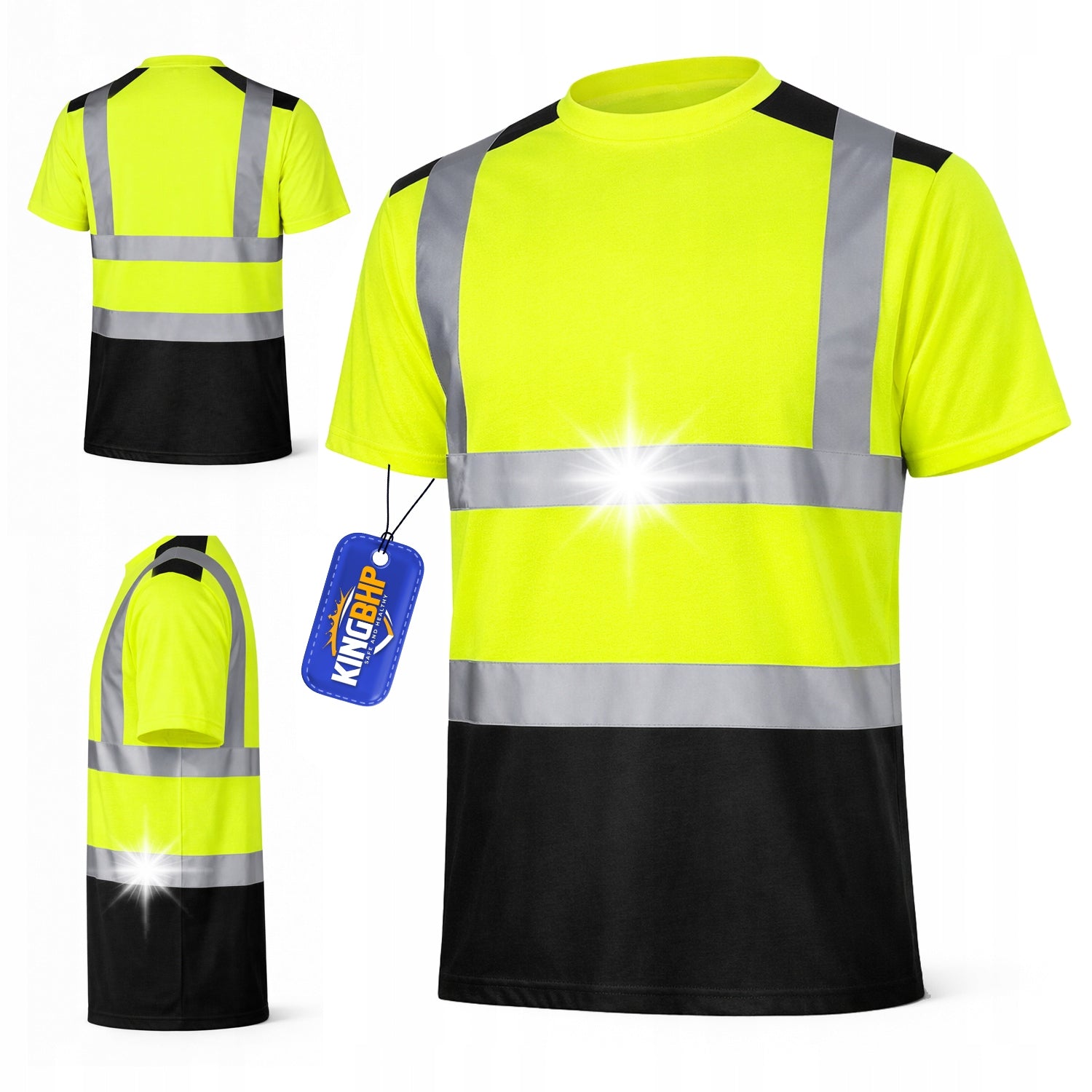 Work T-shirt warning T-SHIRT REFLECTIVE 50/50 REFLECTIVE COTTON mix