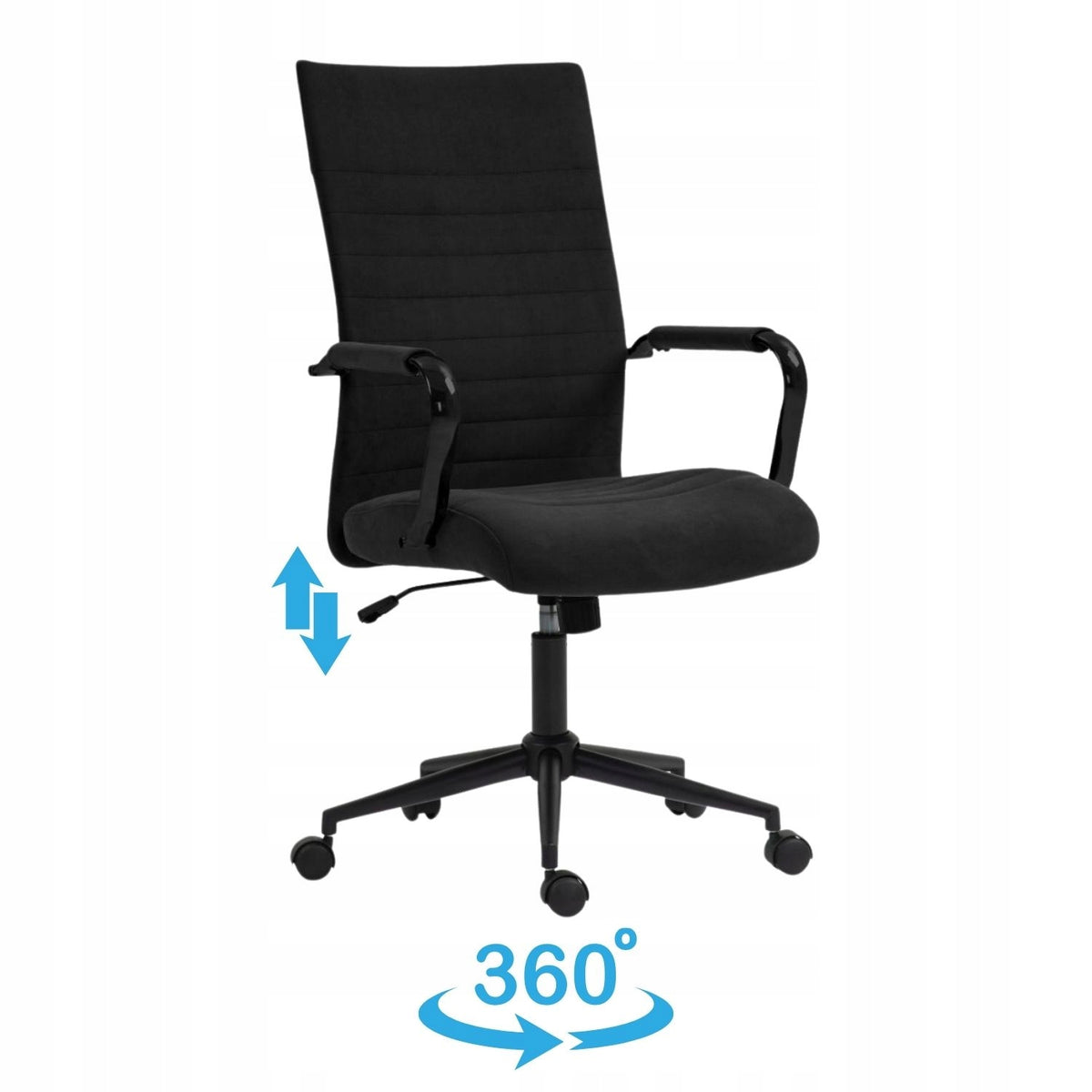 Work Upholstered Swivel Chair for Computer Velour Black NEVA Brand MONOVO