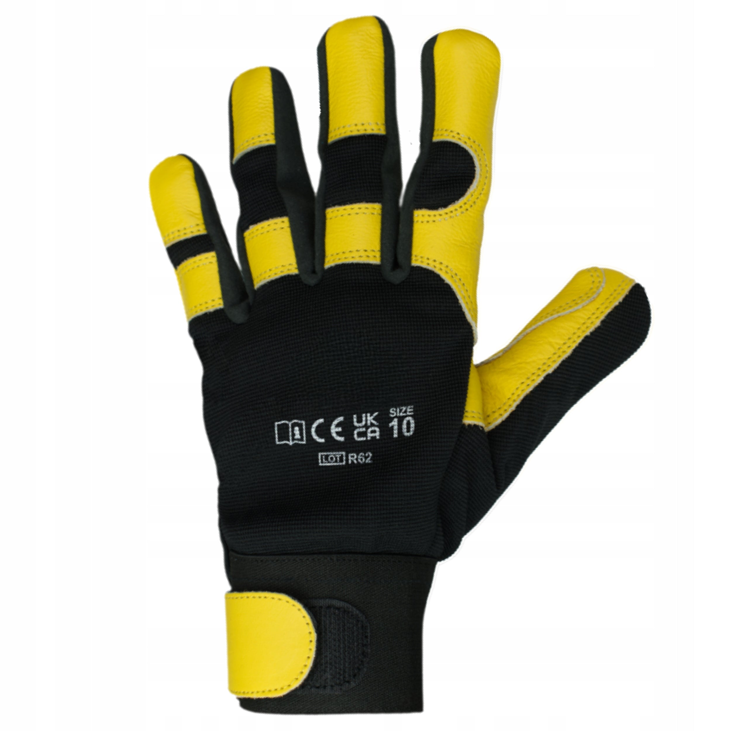 Work gloves Leather mechanic with Velcro Strong Elastic Packaging status original