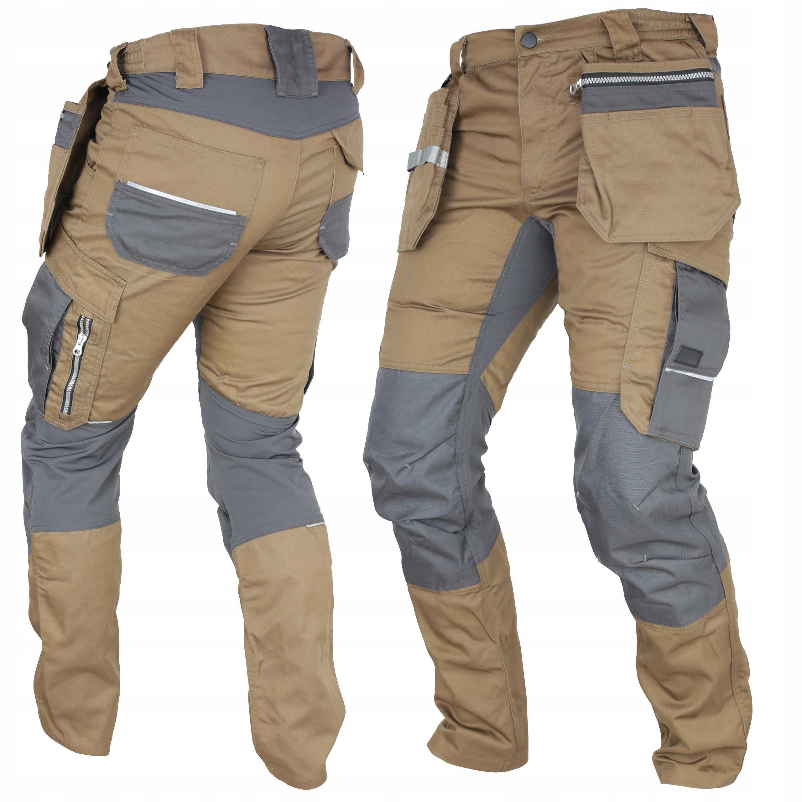 Work pants COMFORTABLE STRETCH INSERTS ASSEMBLY STRONG lots of health and safety pockets