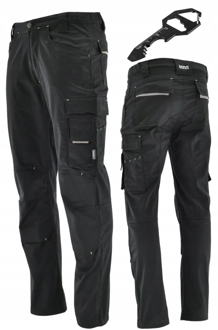 Work pants ELASTIC men's COMFORTABLE stretch SPANDEX + FREEBIE BHP 64