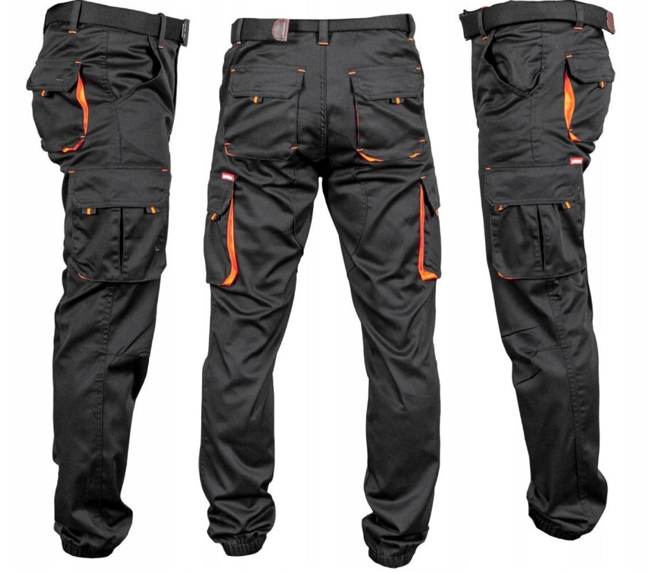 Work pants joggers elastic stretch comfortable with pockets reinforced